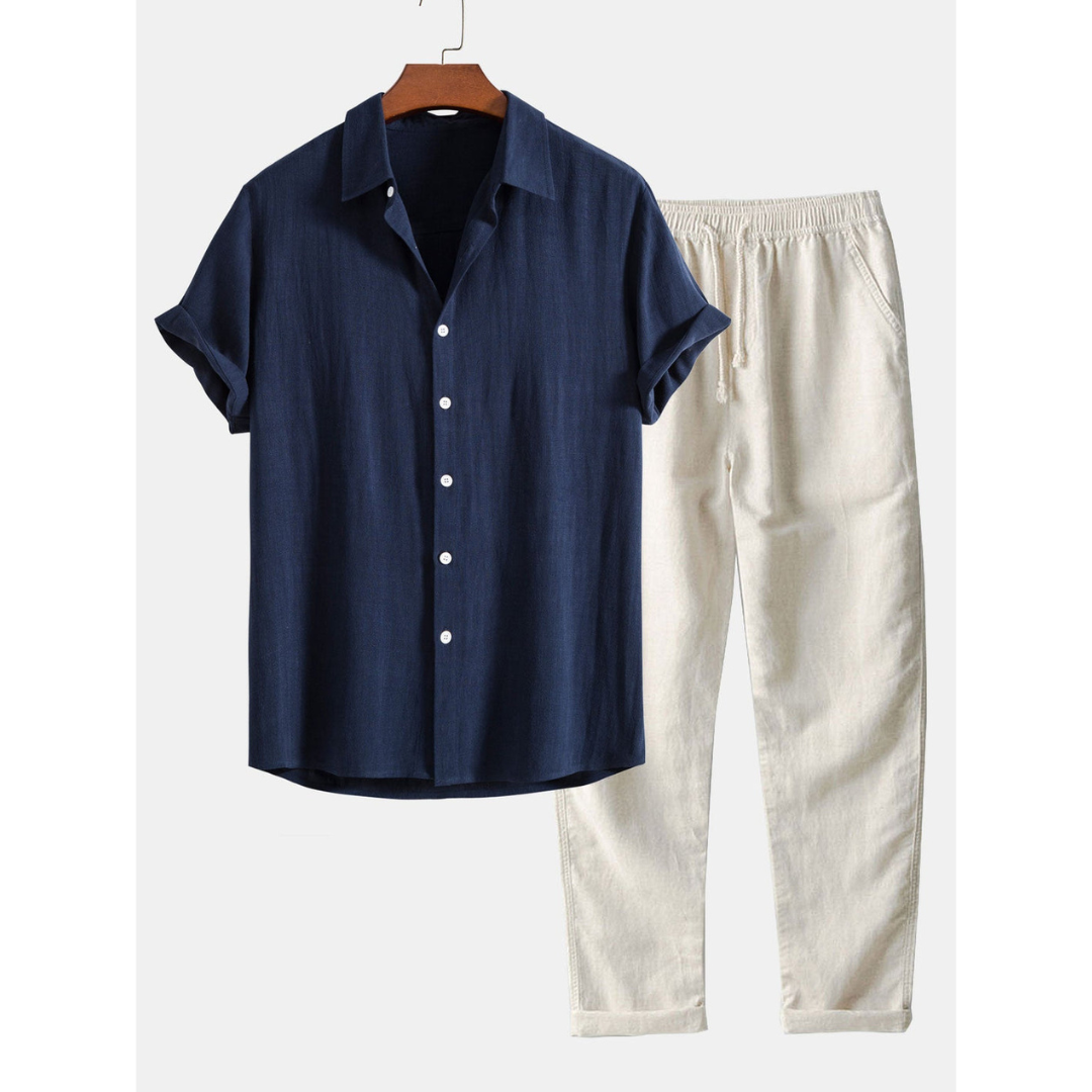 Men’s Casual Shirt & Trouser Set | Two-Piece