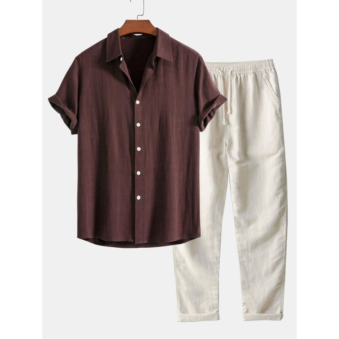 Men’s Casual Shirt & Trouser Set | Two-Piece