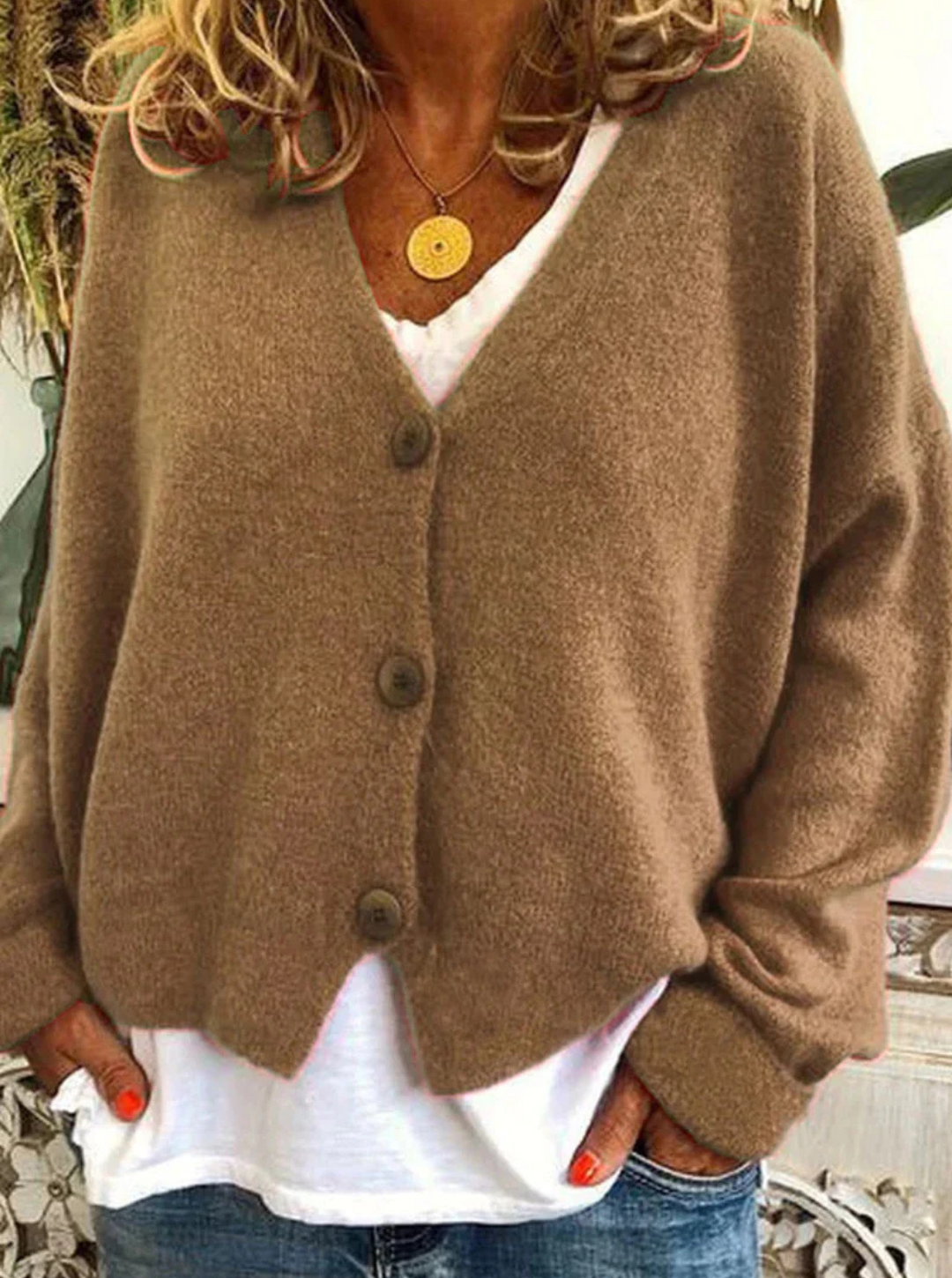 Women’s Summer V-Neck Cardigan | Button-Front