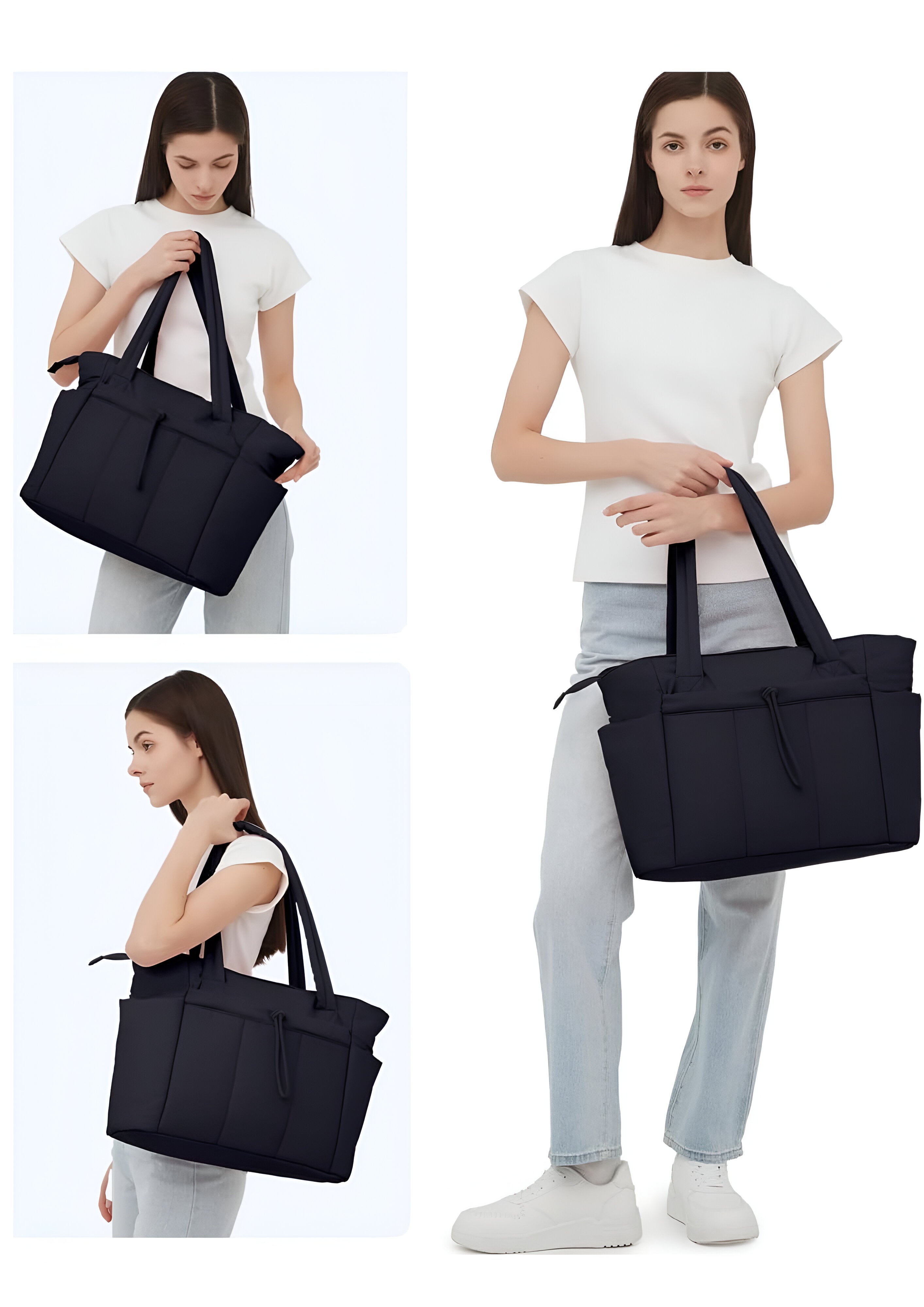 Women's Quilted Puffer Tote Bag | Large