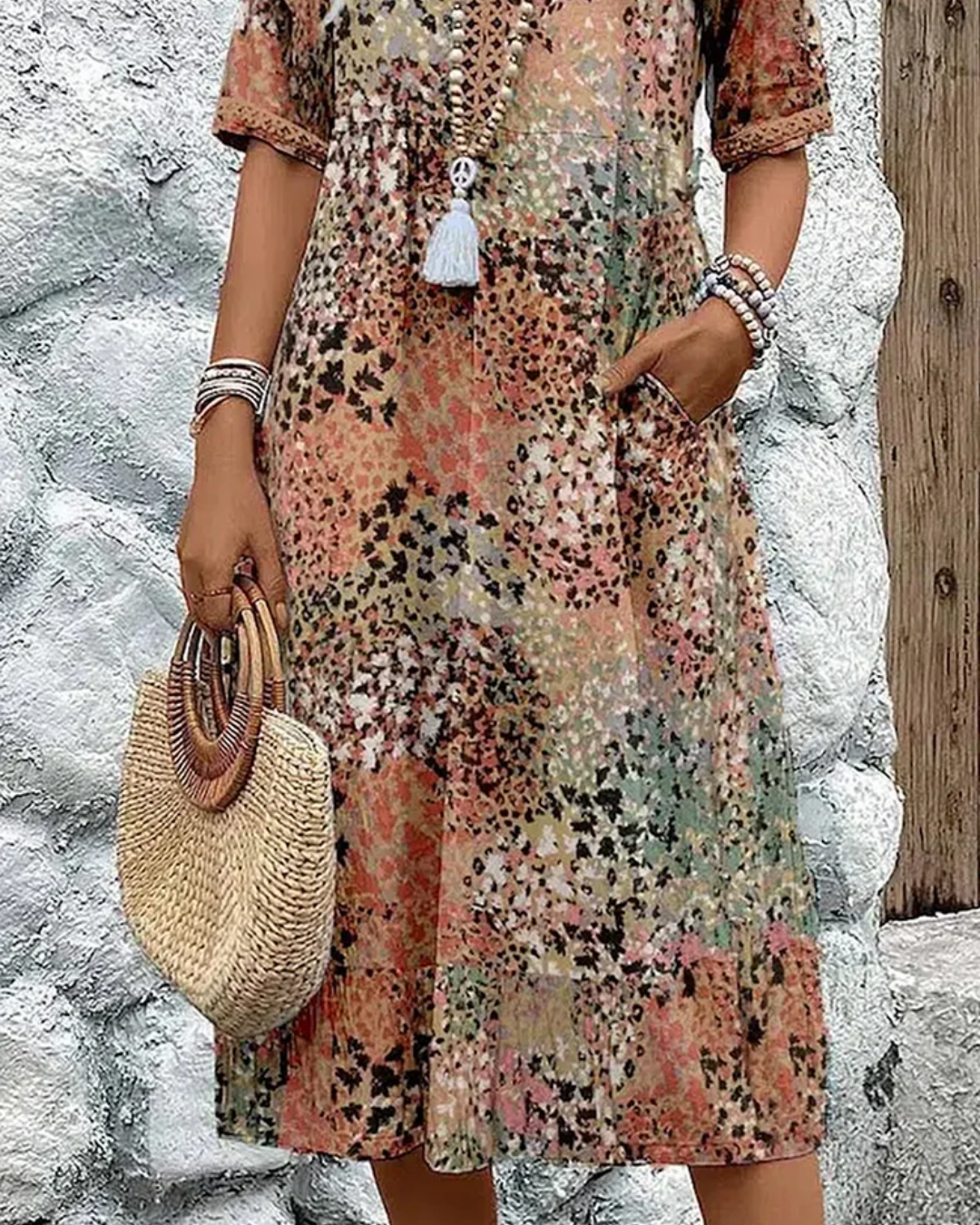 Women’s Summer Midi Dress | Abstract Print