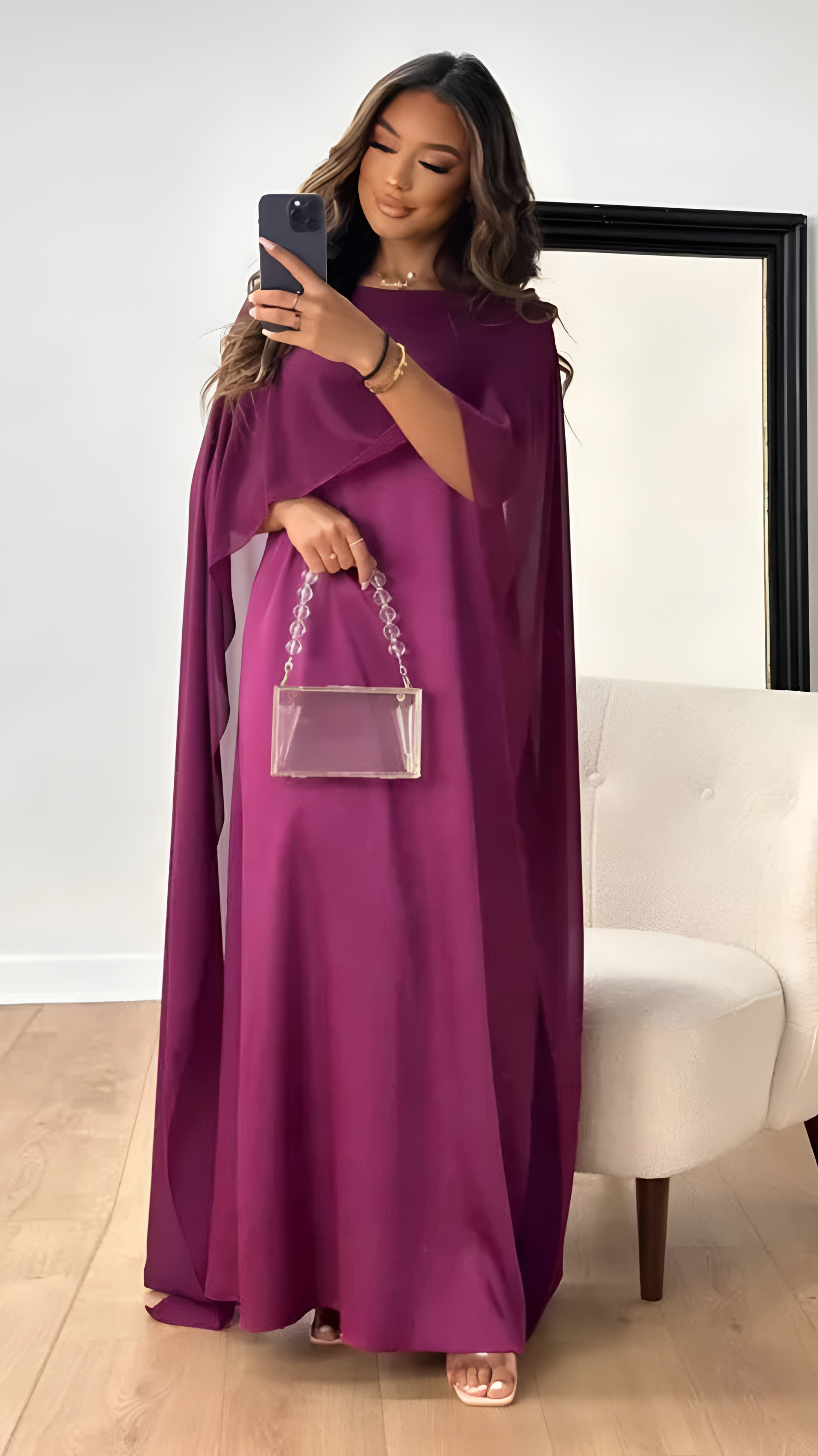 Cape Maxi Dress | Women's Elegant Formal