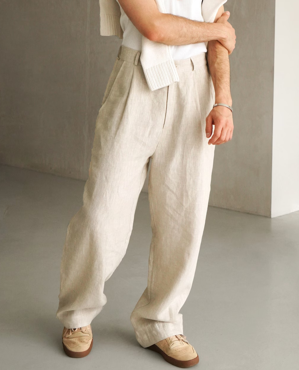 Capri Relaxed Trousers| Men's Pleated Front