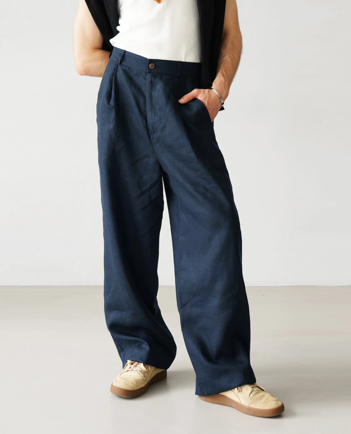 Capri Relaxed Trousers| Men's Pleated Front