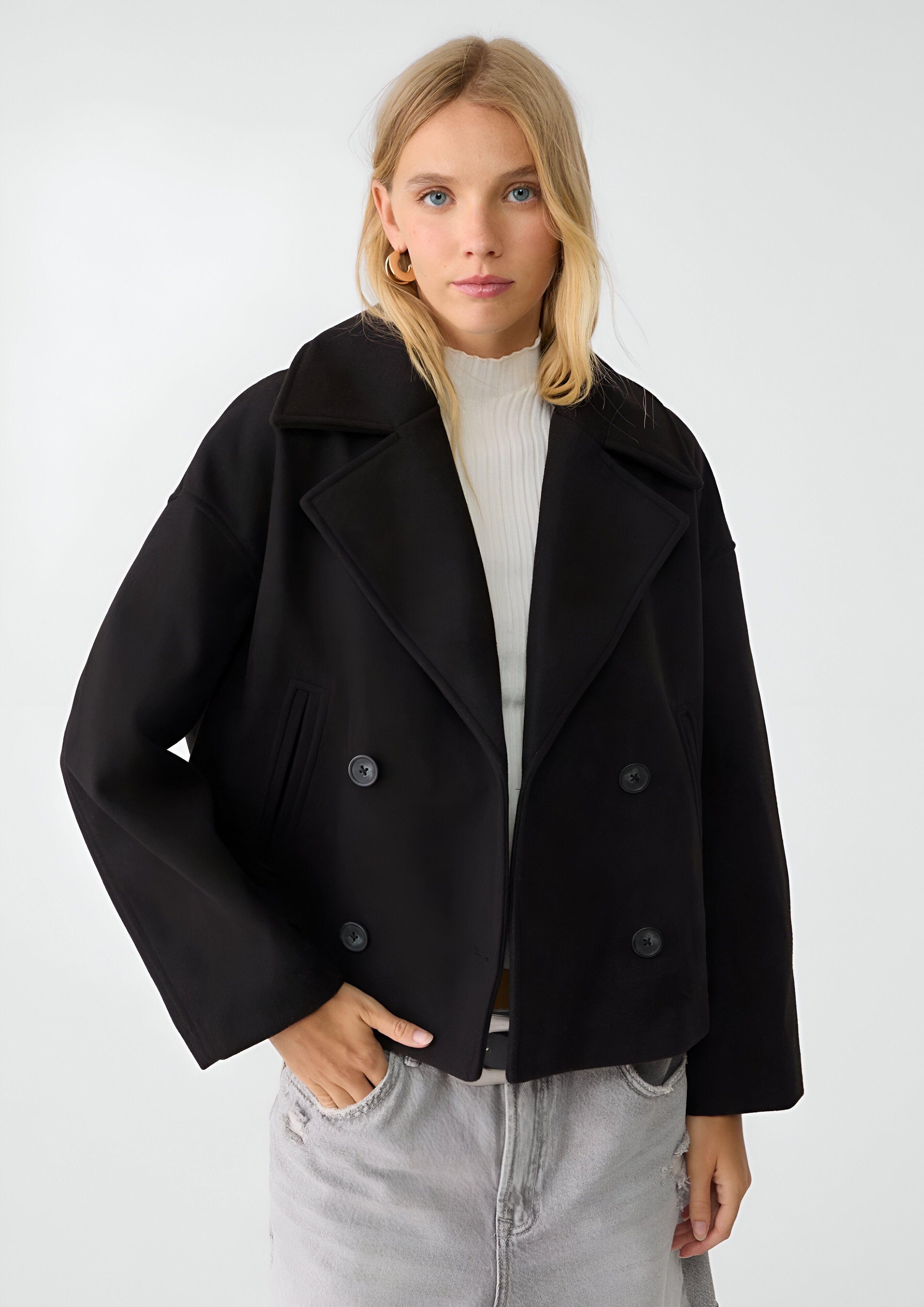Cropped Pea Coat | Women's Winter Wear