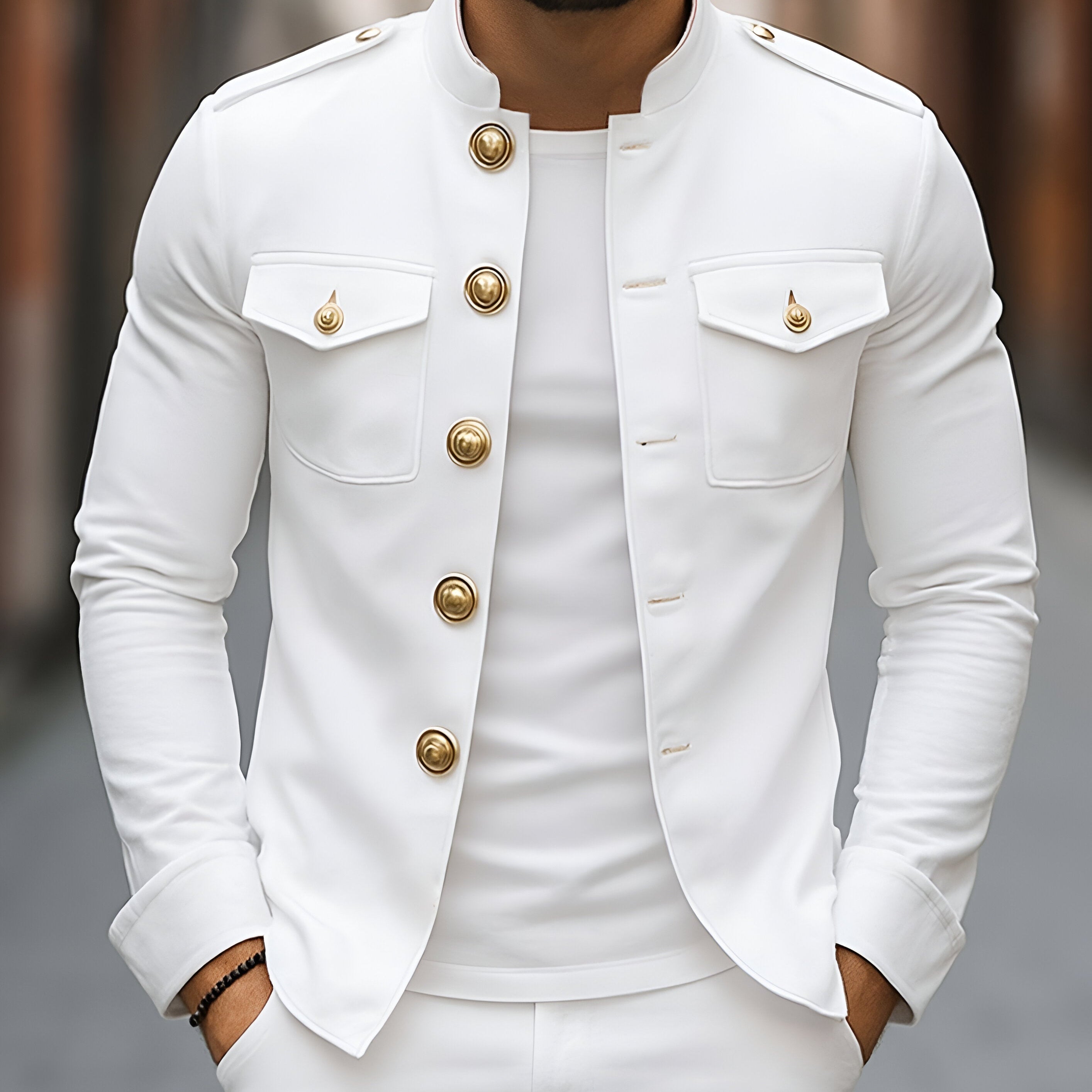 Vintage Casual Jacket | Men's Stand Collar