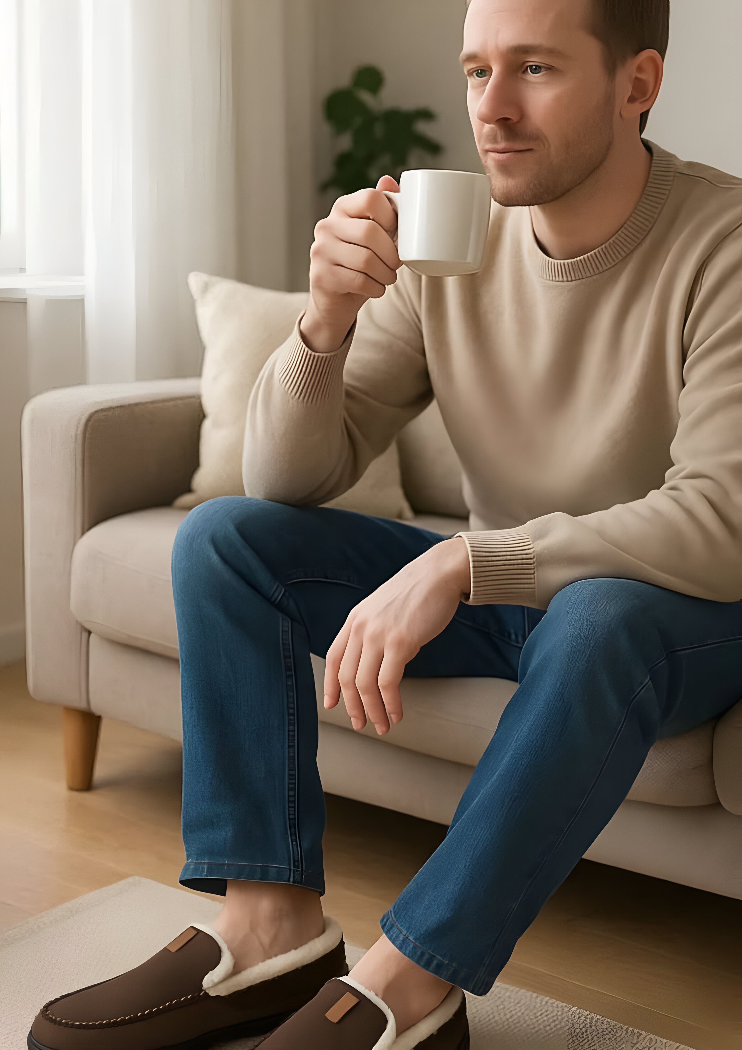 Plush Lined Loafers - Men's Shoes