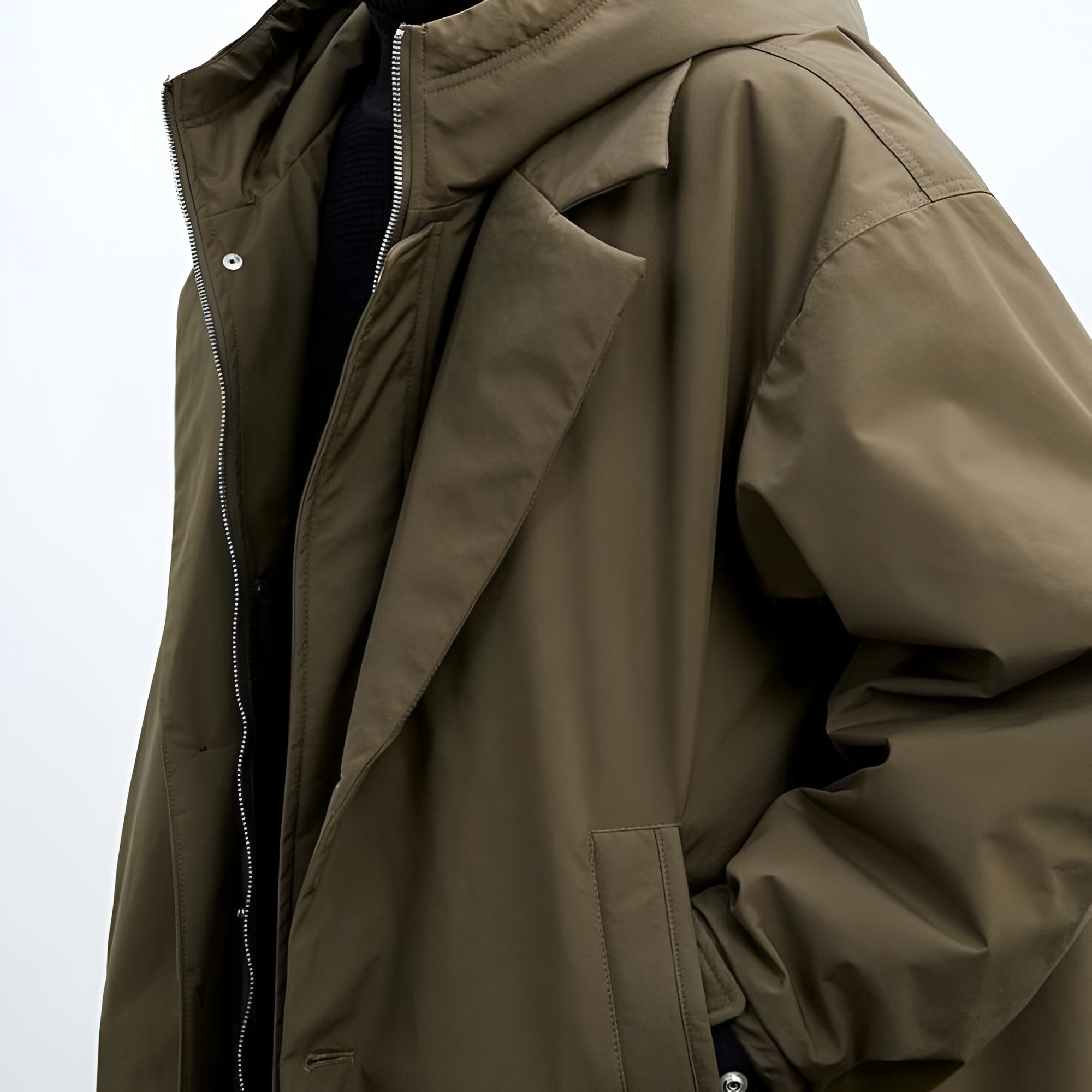 Full-Zip Hooded Overcoat | Men's Winter Lightweight
