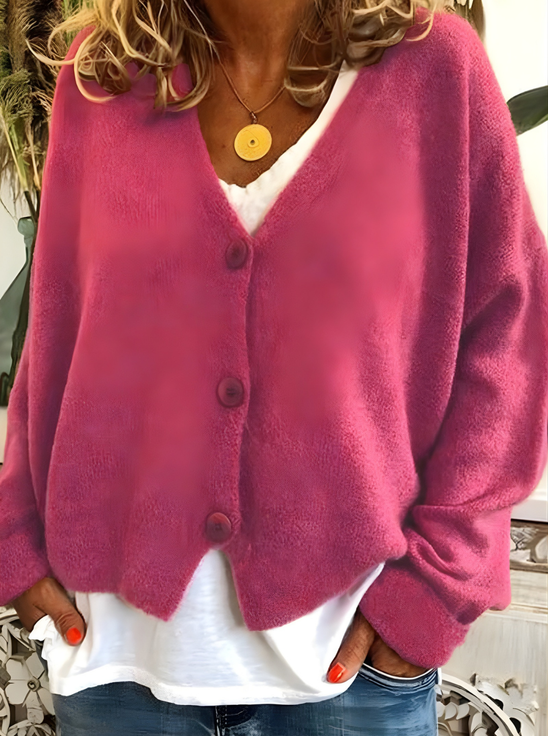 Women’s Summer V-Neck Cardigan | Button-Front