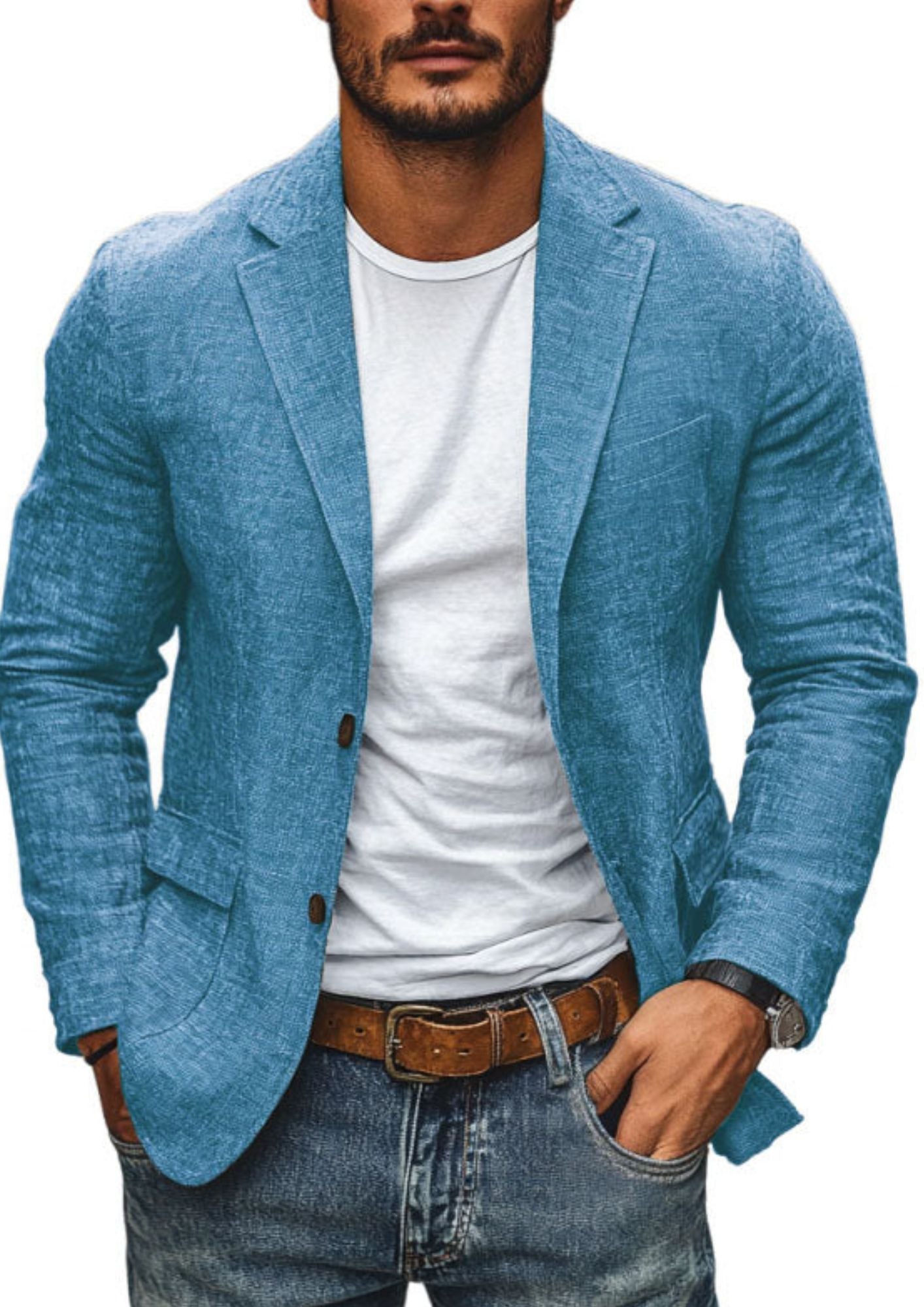 Notch Lapel Single-breasted Blazer | Men's Slim-fit
