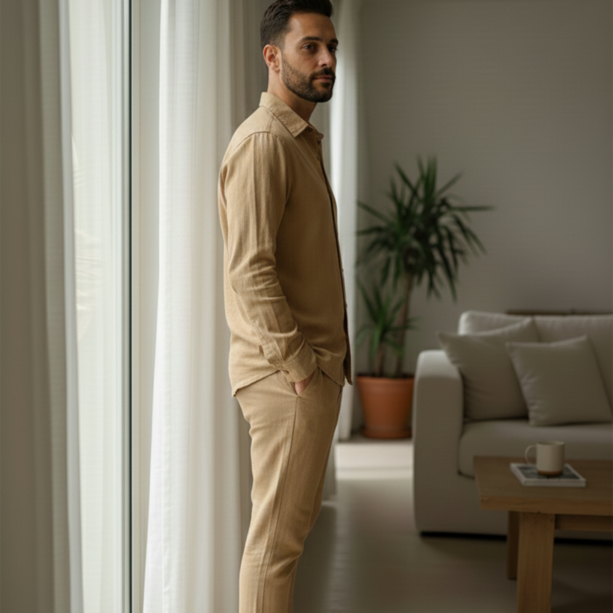 Men's Relaxed Summer Trousers And Shirt | Set