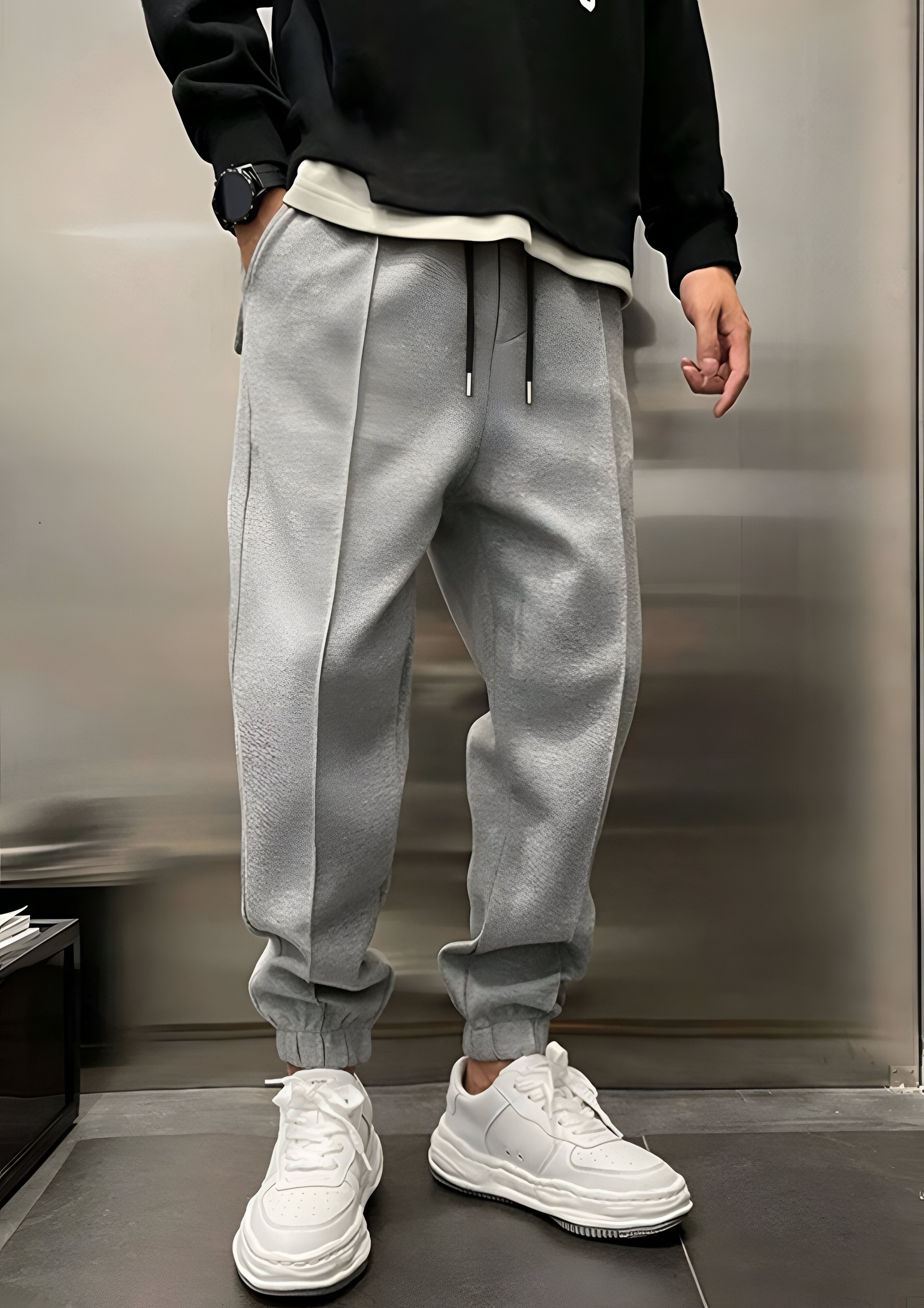 Elastic Waist Cargo Trousers | Men's Loose Fit