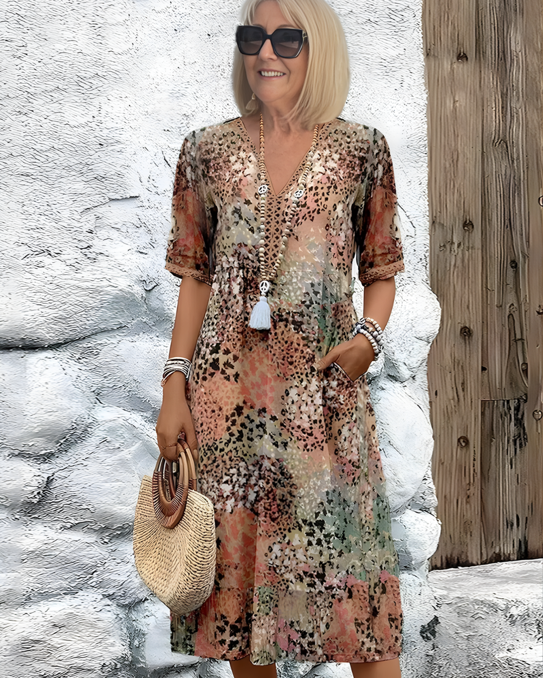 Women’s Summer Midi Dress | Abstract Print