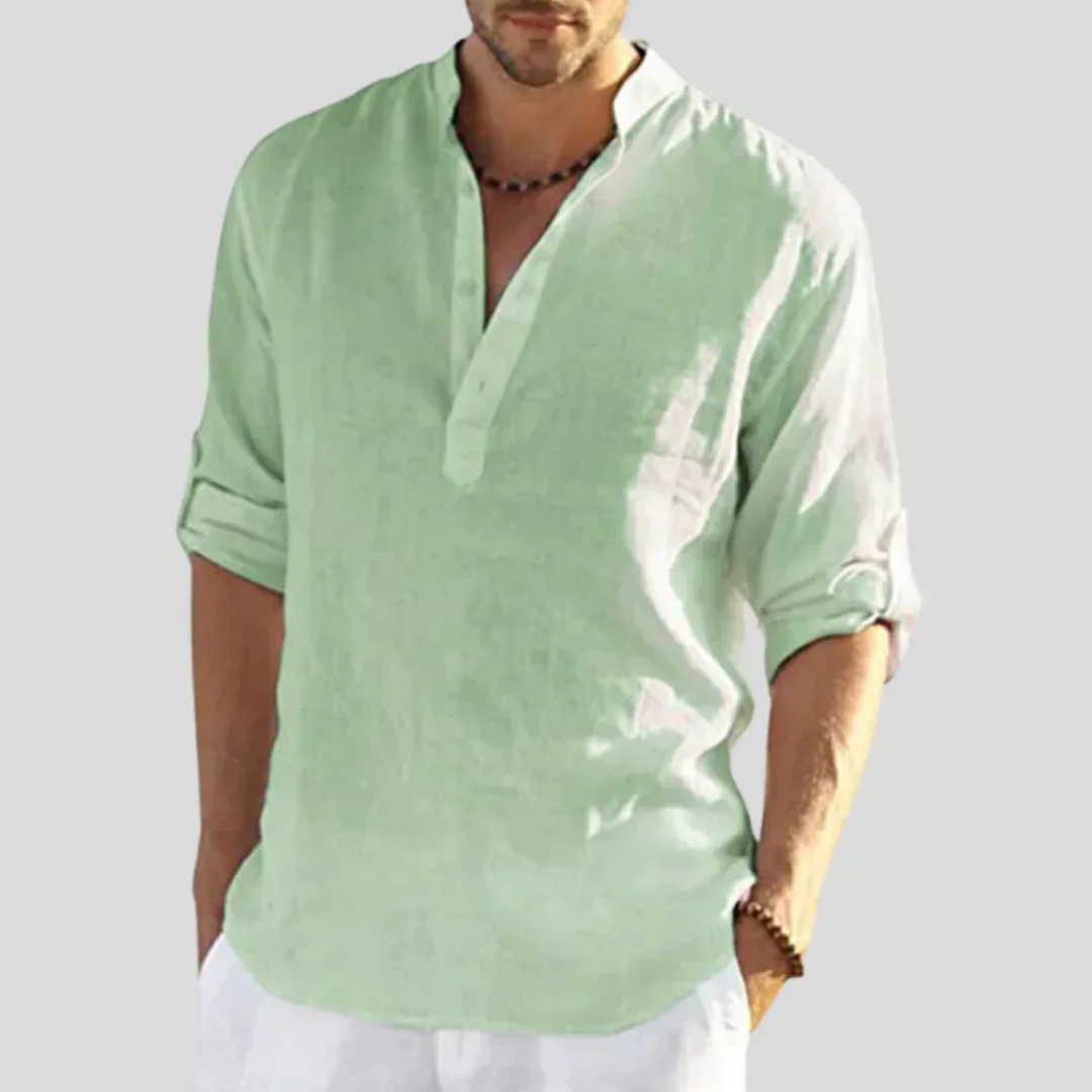 Men’s Relaxed Henley Shirt | Long Sleeve