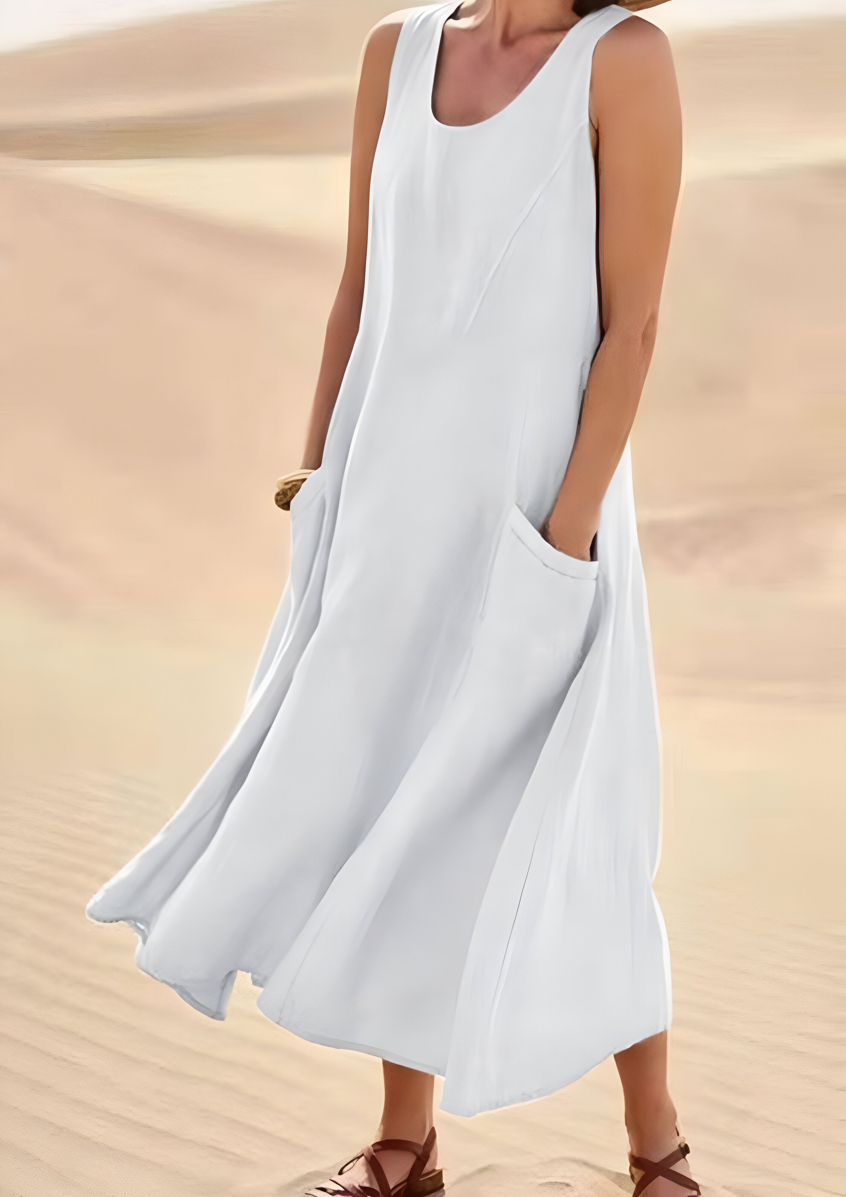Women's Summer Boat Neck Dress | Midi