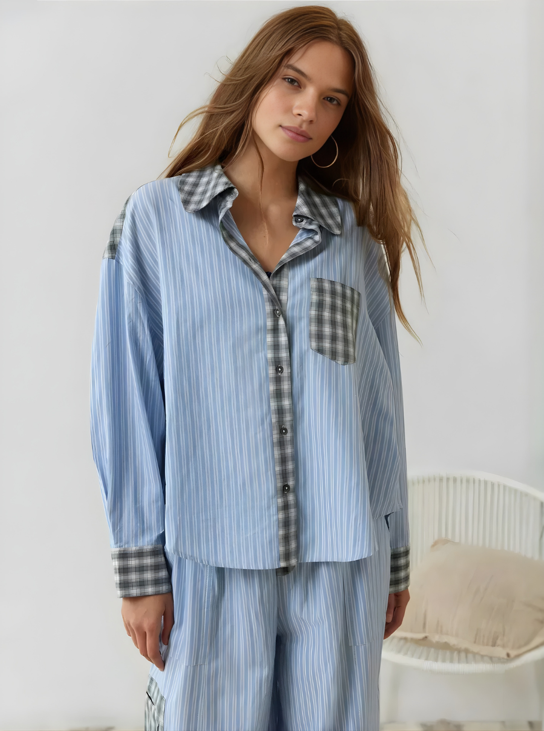 Women’s Summer Pyjama Set | Mixed Pattern Casual Home Loungewear