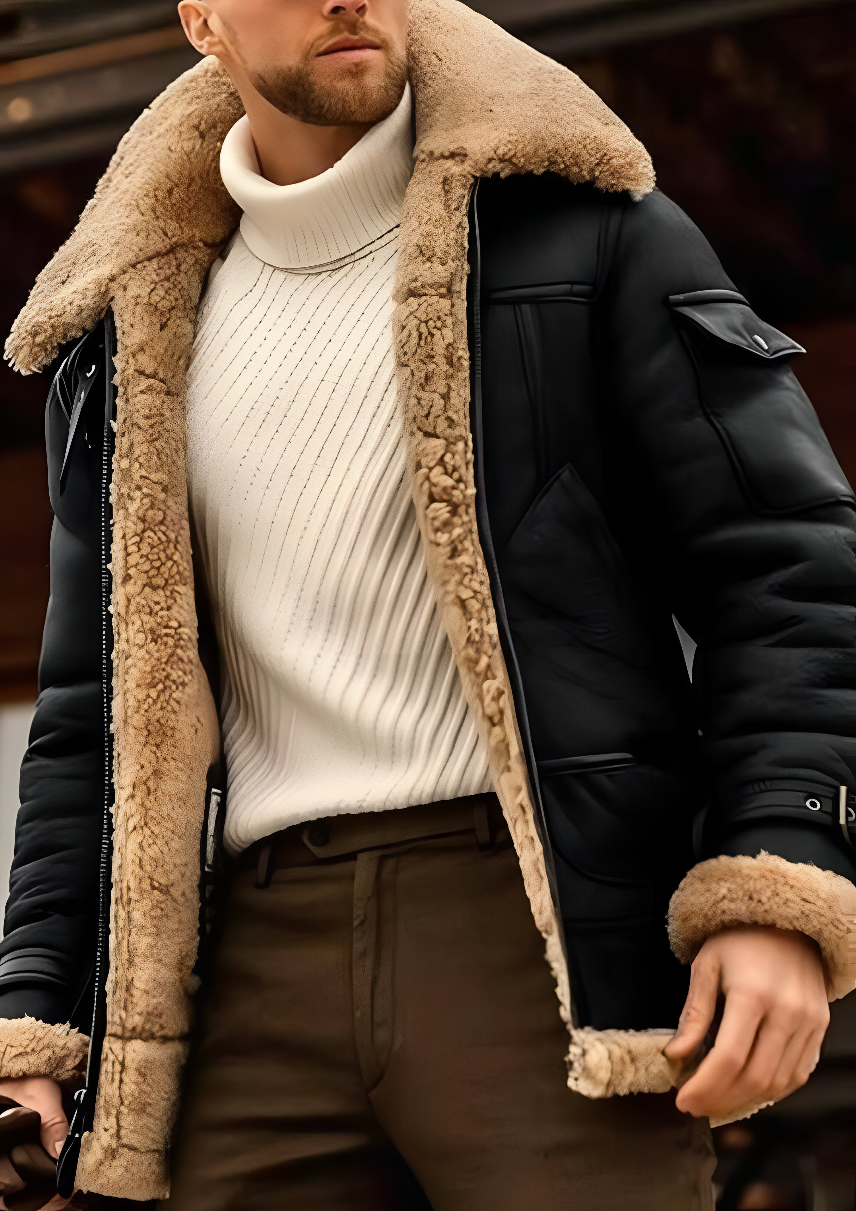 Vintage Winter Thick Coat | Men's Multi-pocket