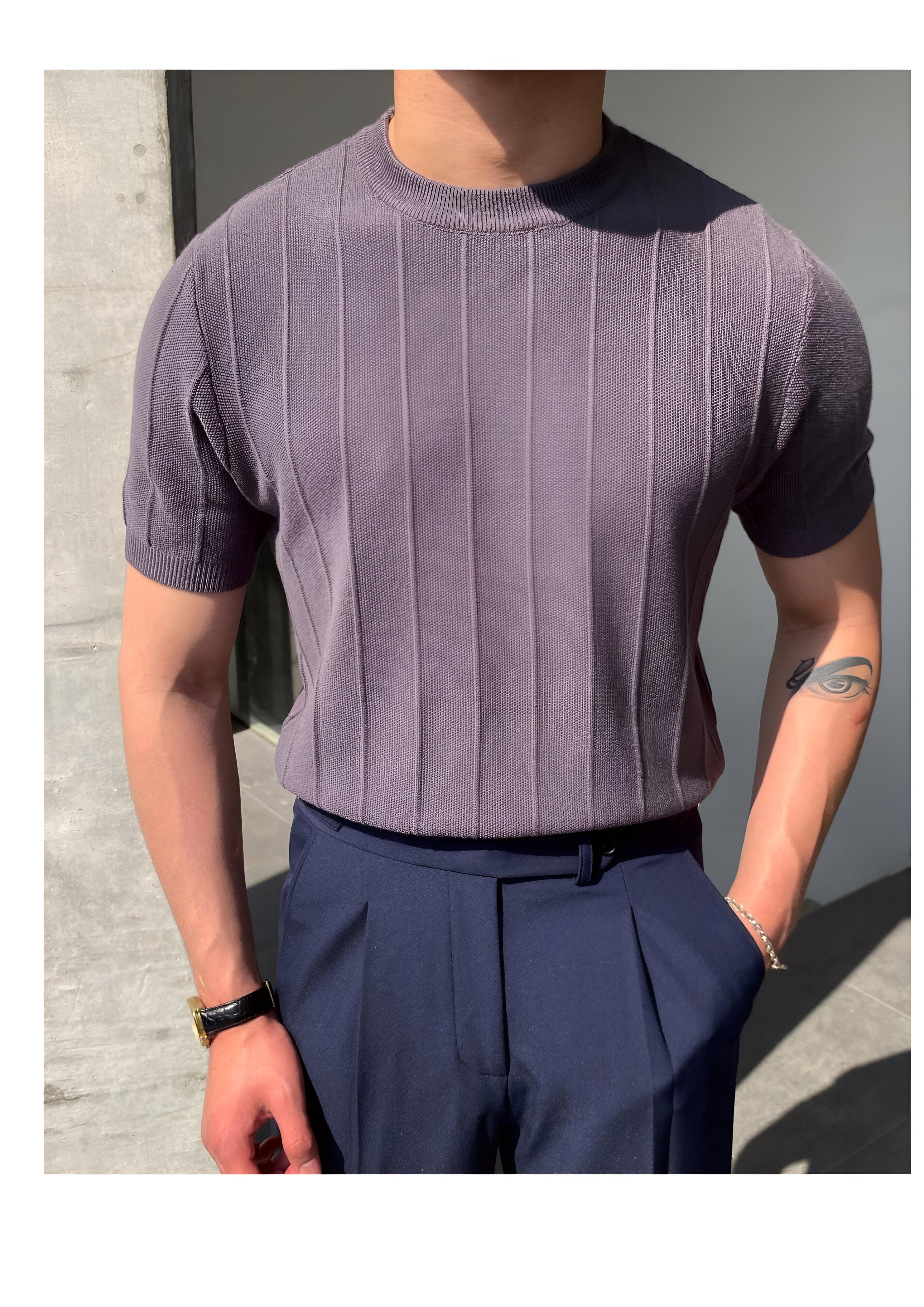 Pull-Over Ribbed Shirt | Men's Short Sleeve