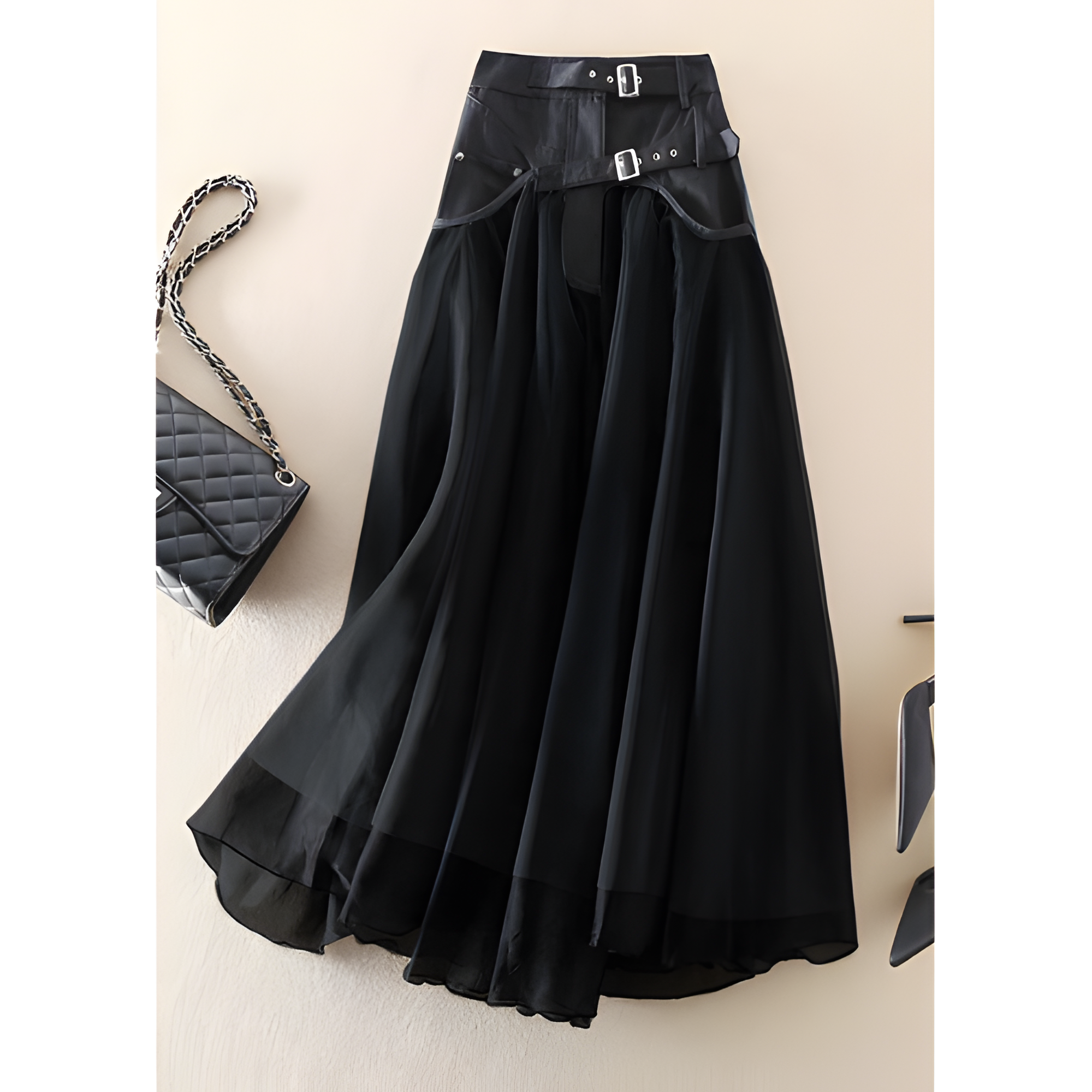 Women's High-Waisted Layered Long Skirt | Winter