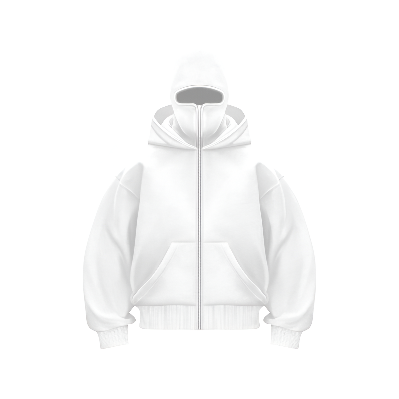 Urban Shadow Zip Hoodie | Men's Winter Modern Integrated Face Mask