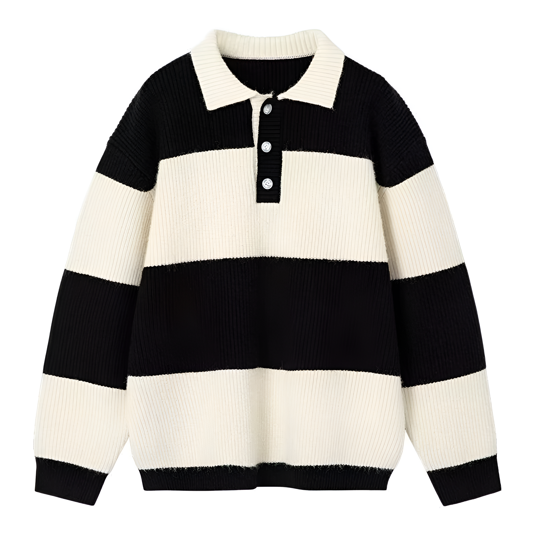 Knit Polo Jumper | Men's Winter Striped