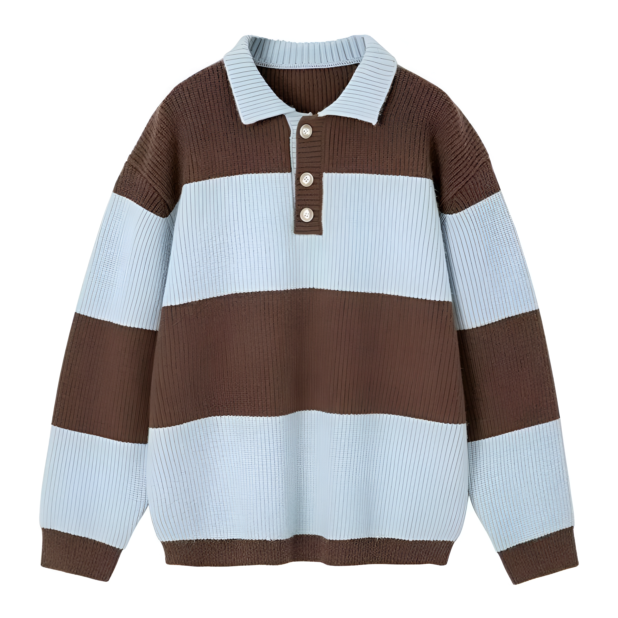 Knit Polo Jumper | Men's Winter Striped