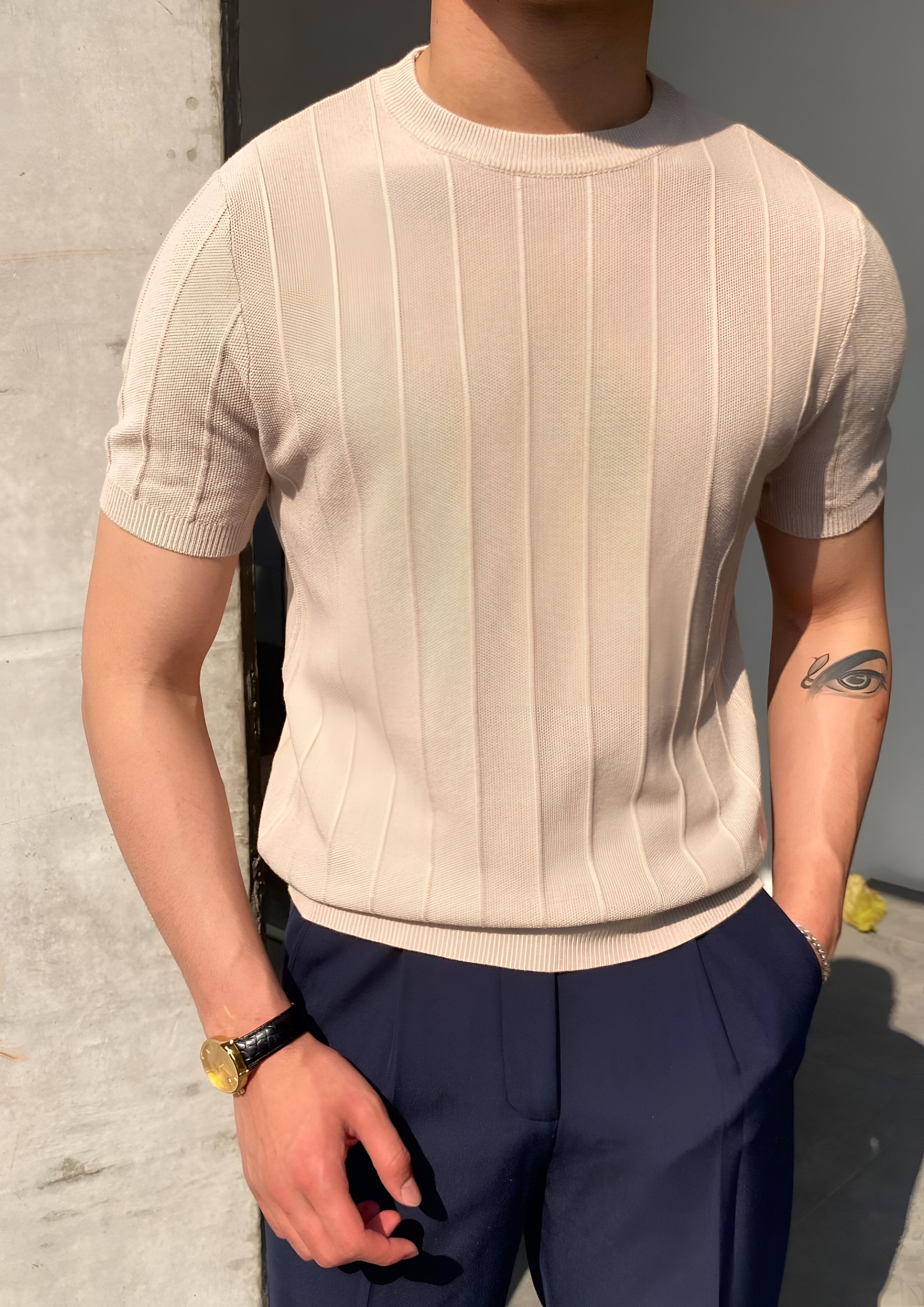 Pull-Over Ribbed Shirt | Men's Short Sleeve