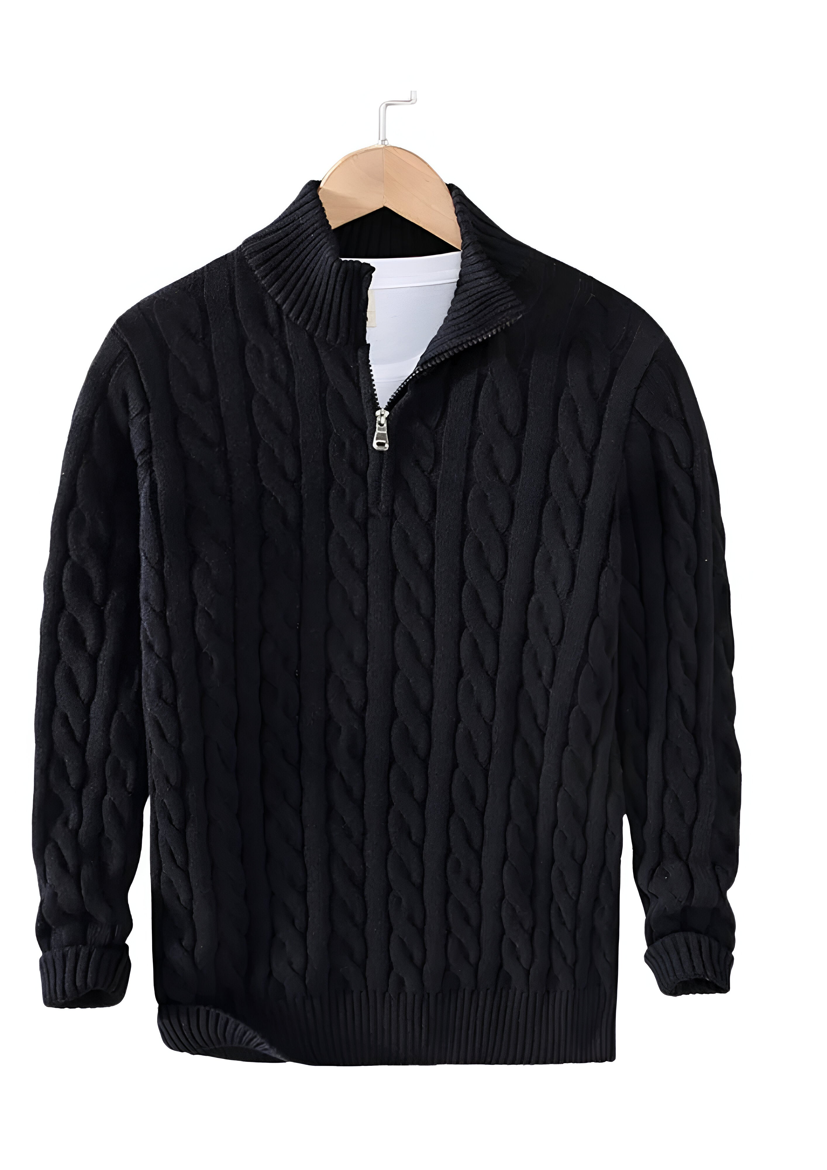 Half Zip Rib-Knit Jumper | Men's Long Sleeve