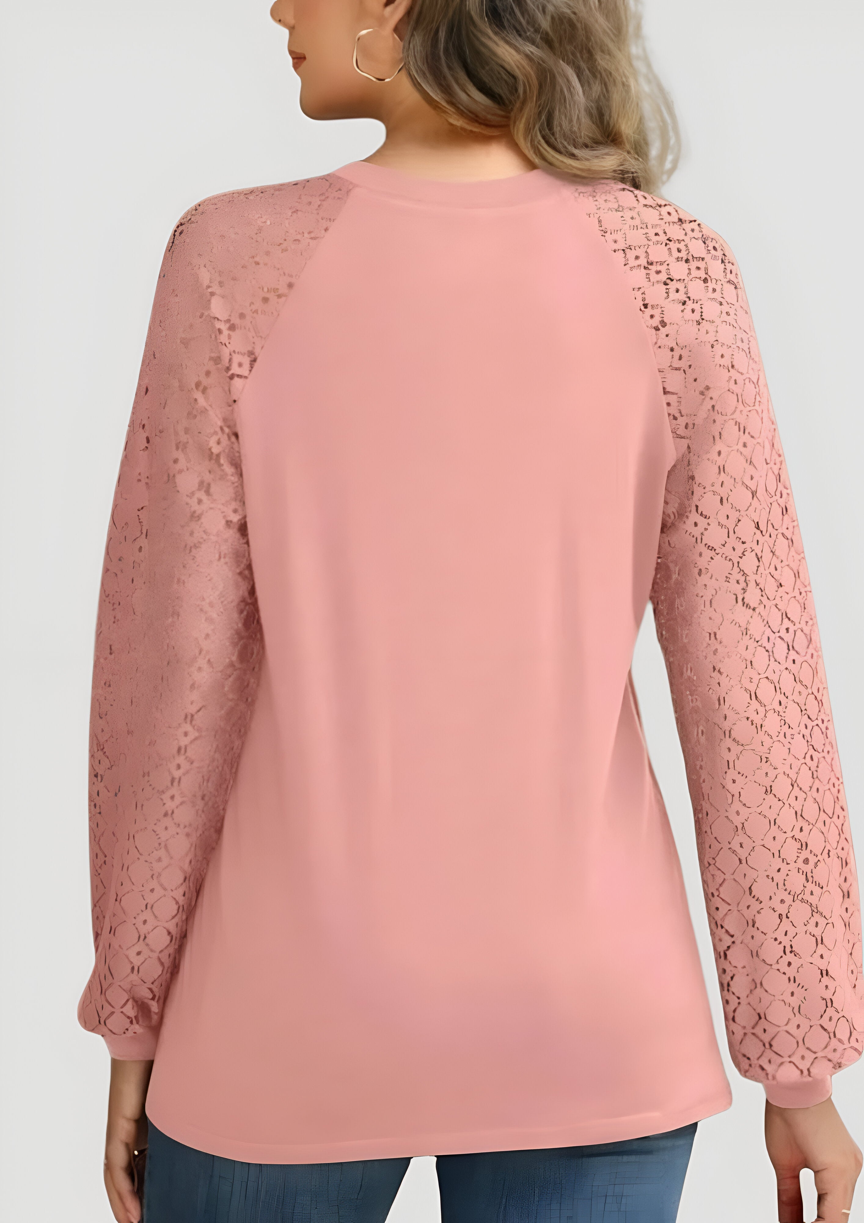 Pleated Lace Blouse | Women's Long Sleeve Top