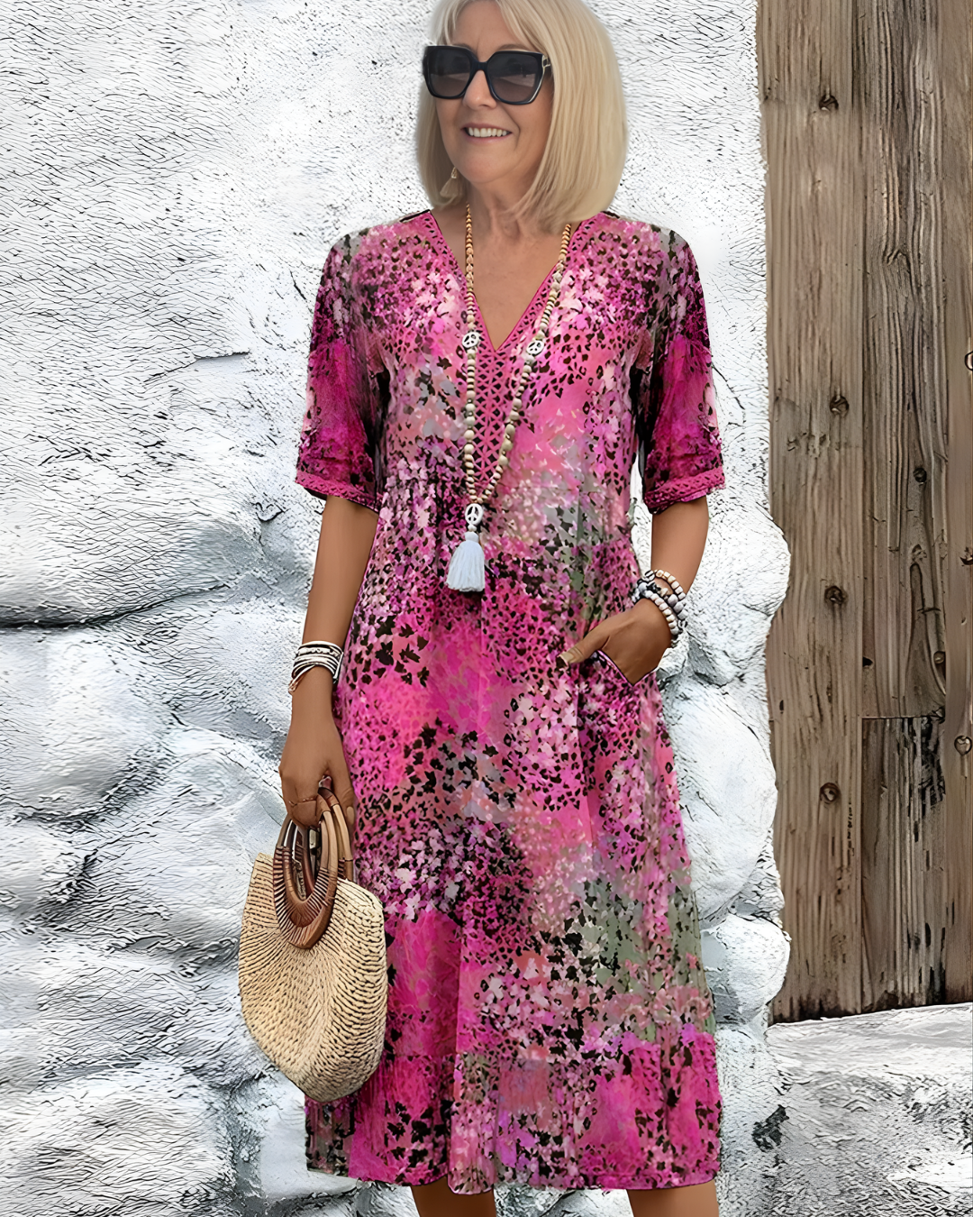 Women’s Summer Midi Dress | Abstract Print