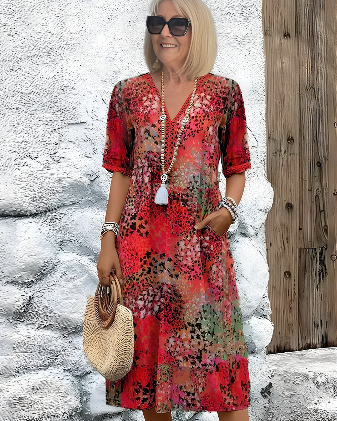 Women’s Summer Midi Dress | Abstract Print