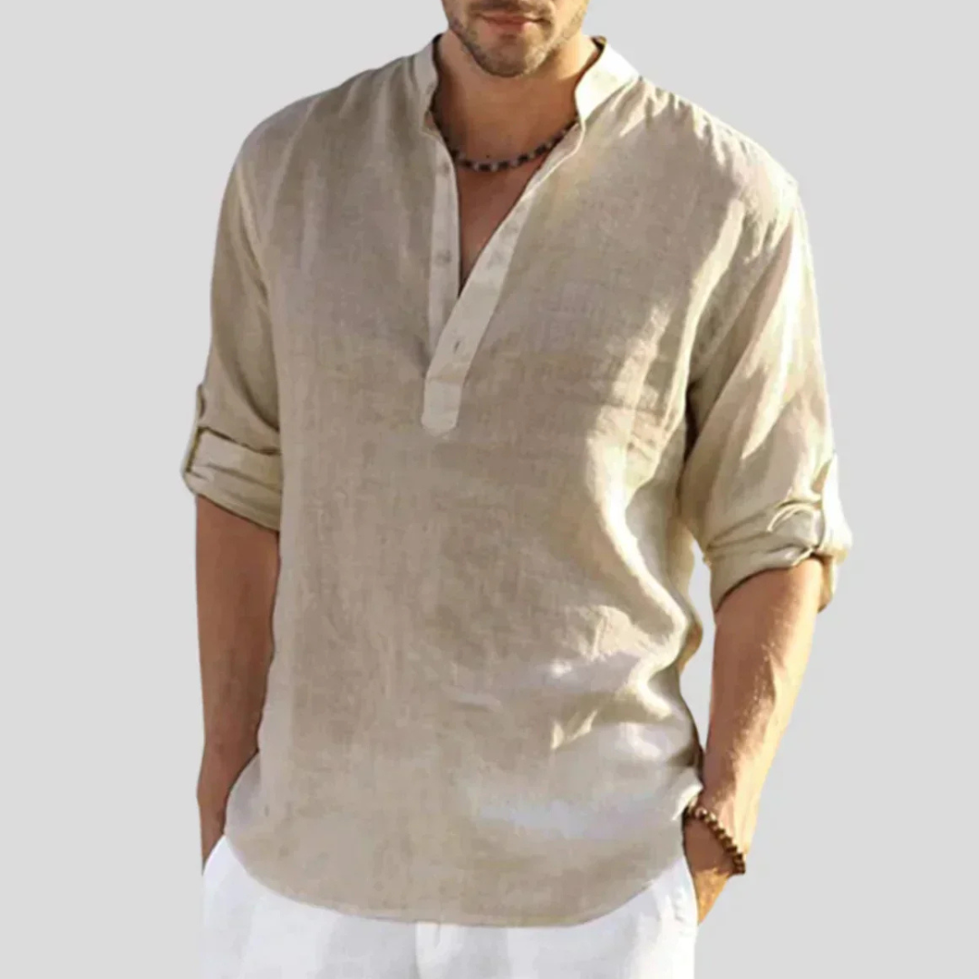 Men’s Relaxed Henley Shirt | Long Sleeve