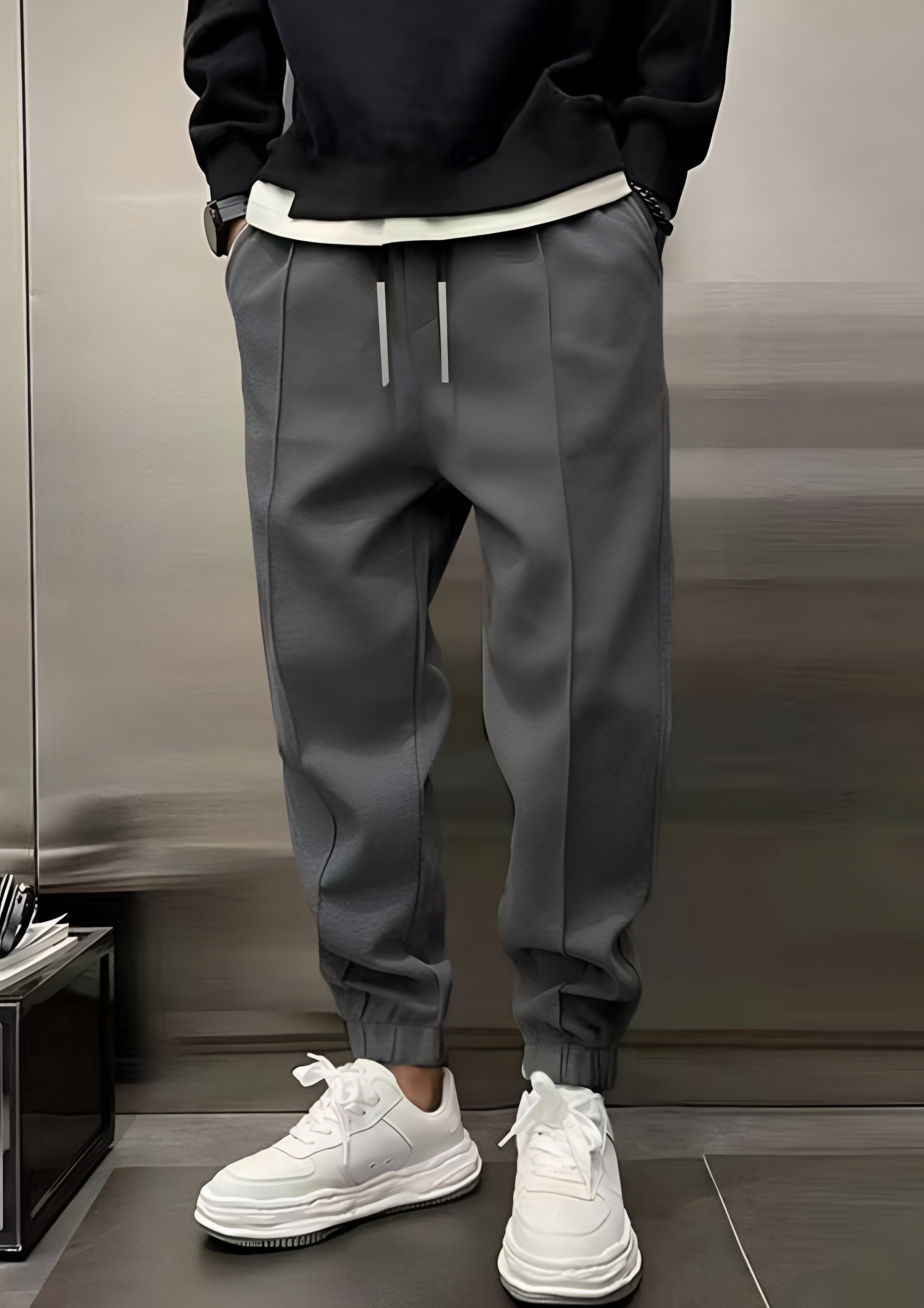 Elastic Waist Cargo Trousers | Men's Loose Fit