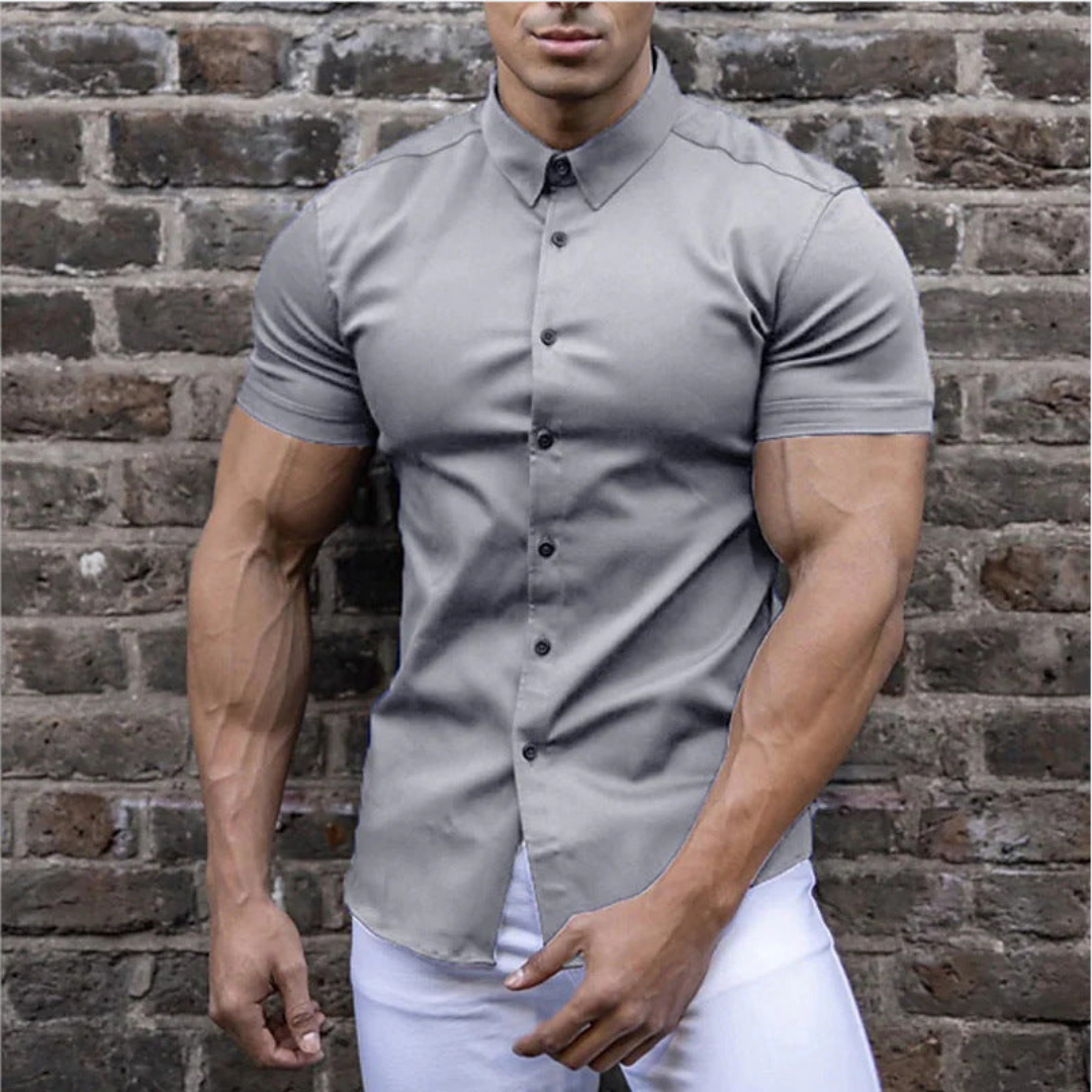 Short Sleeve Shirt | Men's Fitted Button-Front