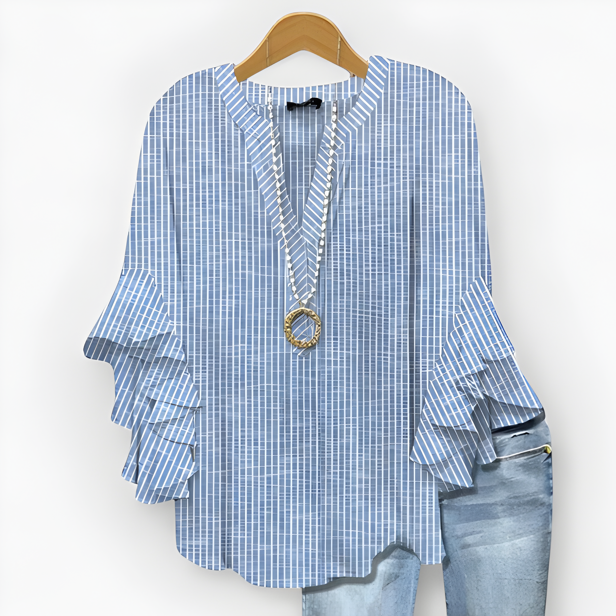 Women's Floral Print Ruffle Sleeve Blouse | Summer