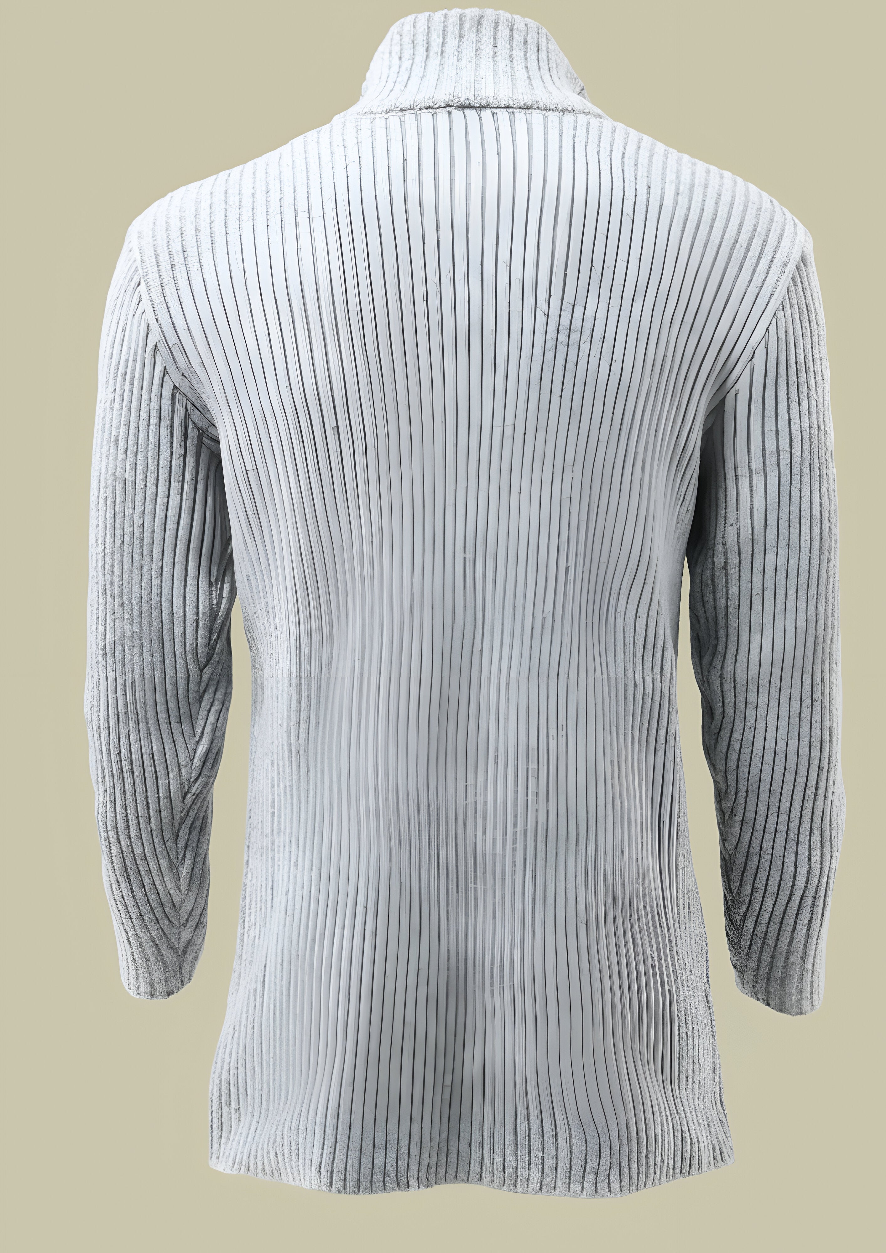 Mid-length Knit Cardigan | Men's Solid Striped