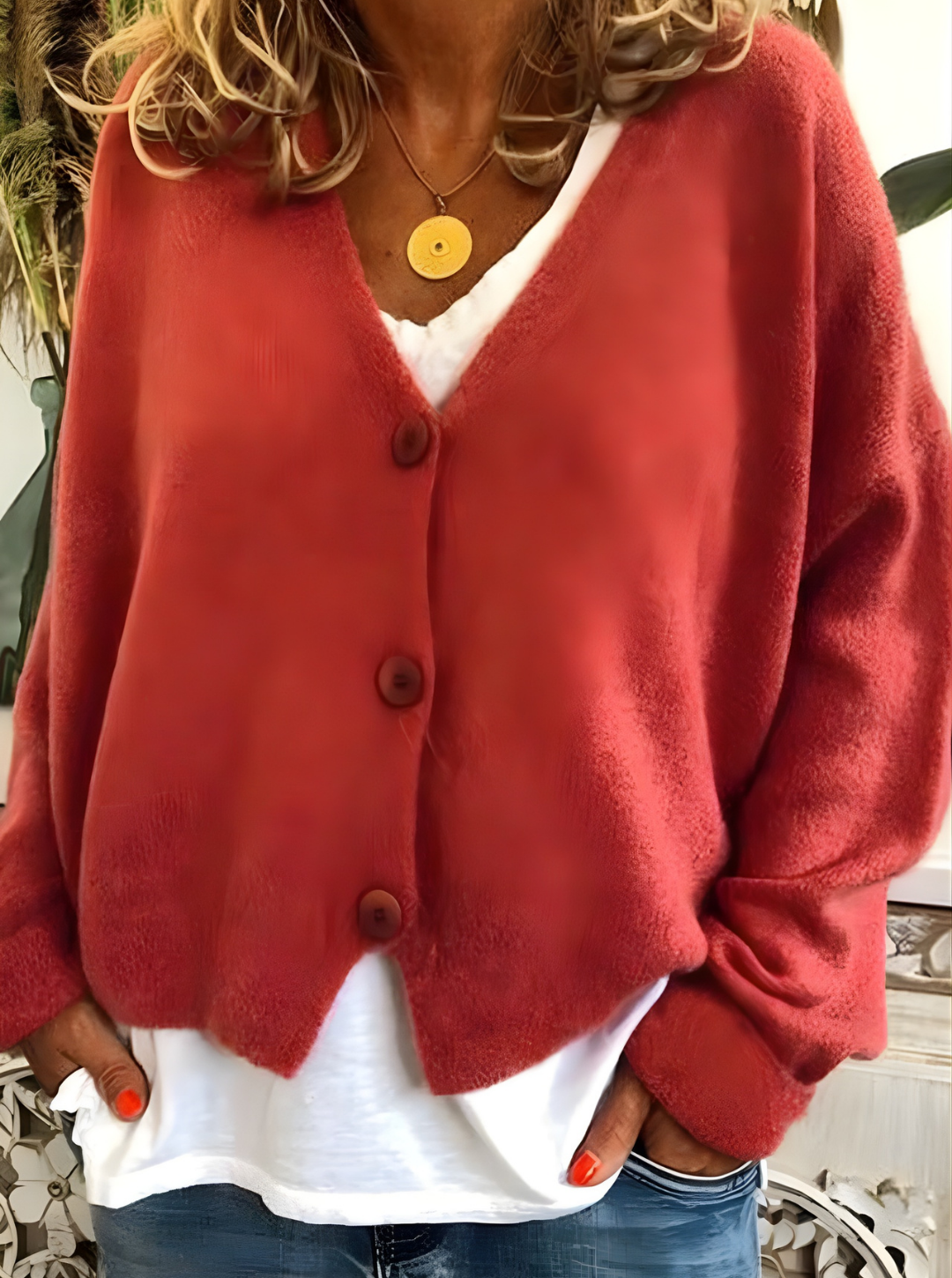 Women’s Summer V-Neck Cardigan | Button-Front