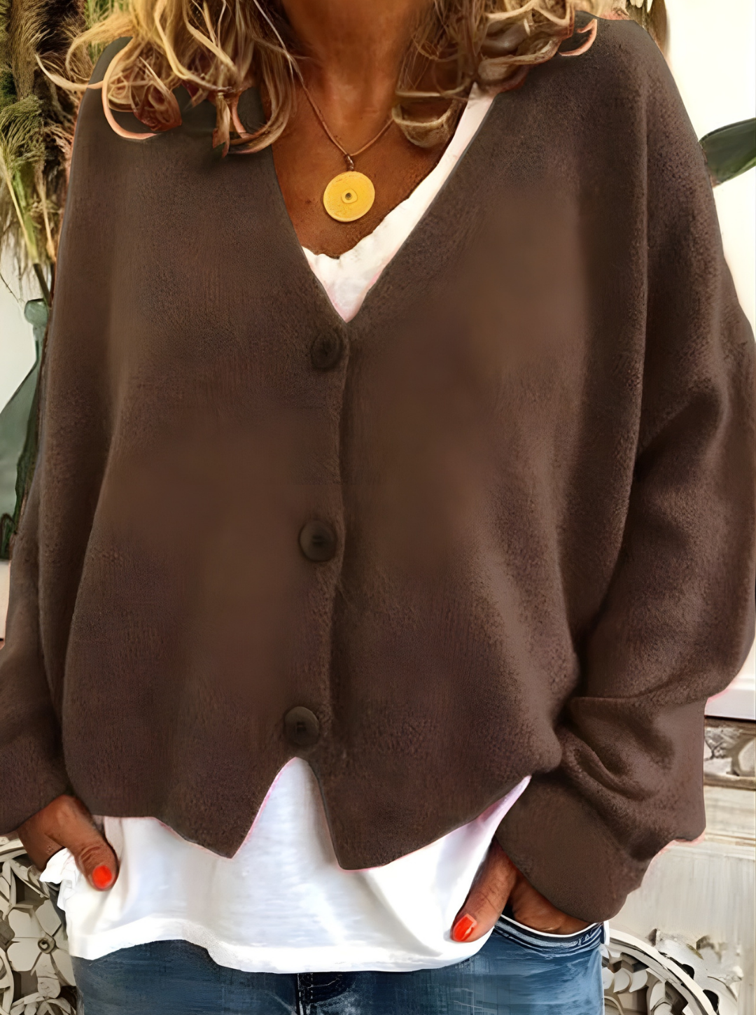 Women’s Summer V-Neck Cardigan | Button-Front