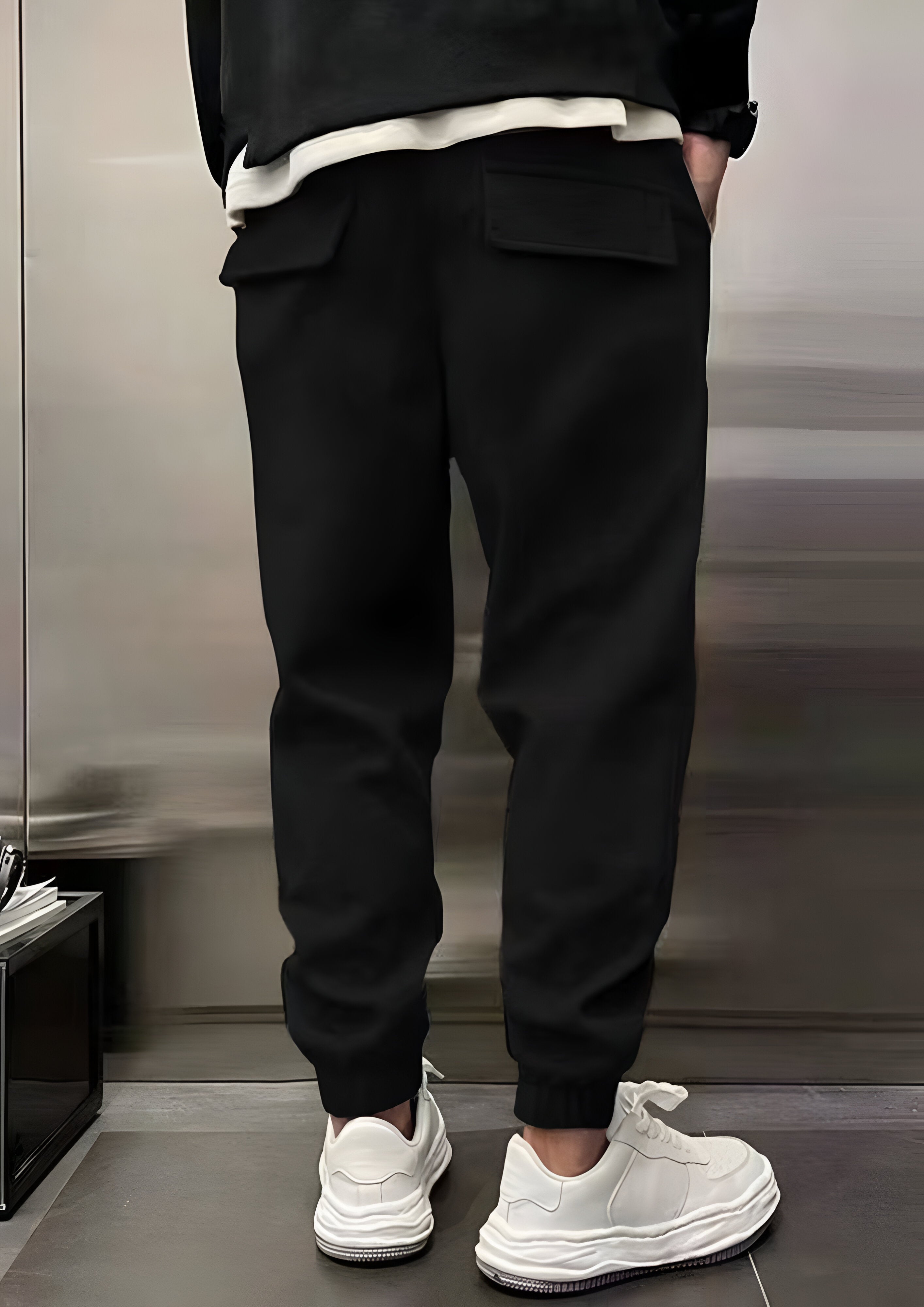 Elastic Waist Cargo Trousers | Men's Loose Fit