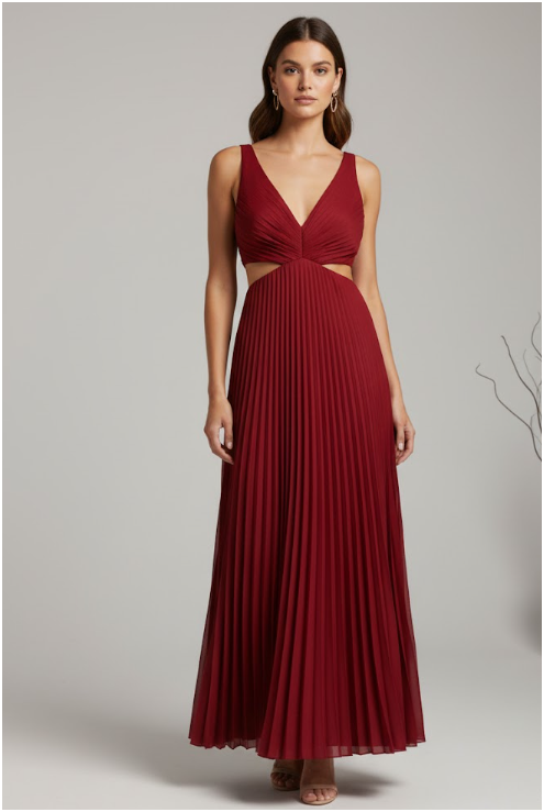Womens Aria Pleated | Maxi Dress