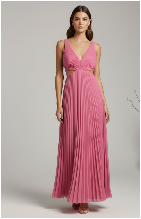 Womens Aria Pleated | Maxi Dress