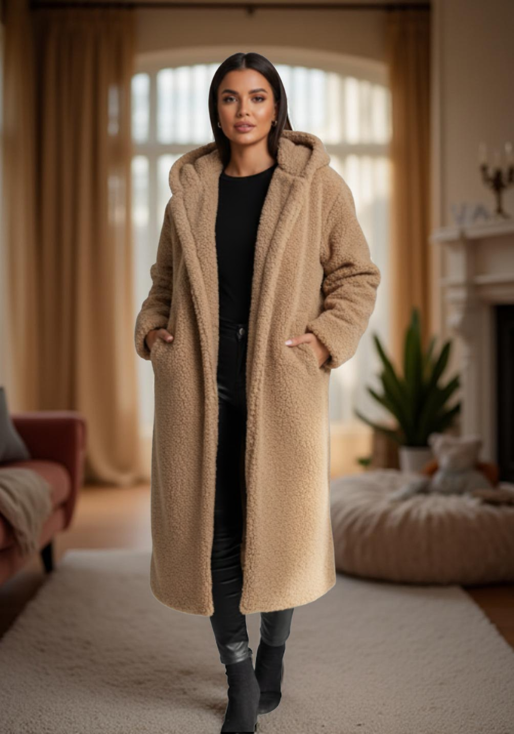 Women's Warm Long Coat | Hooded