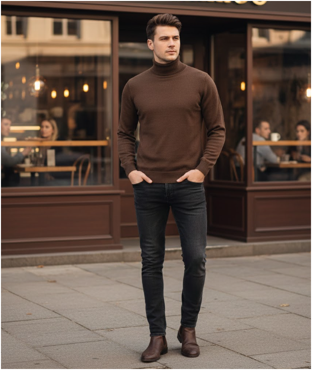 Men's Roll-Kneck Sweater | Pull-over