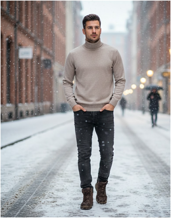 Men's Roll-Kneck Sweater | Pull-over