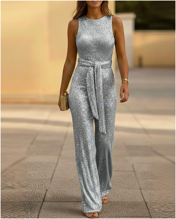 Womens Sequin Jumpsuit | Sleeveless