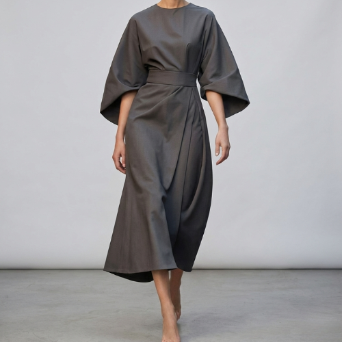 Women's Belted Wrap Dress | Maxi