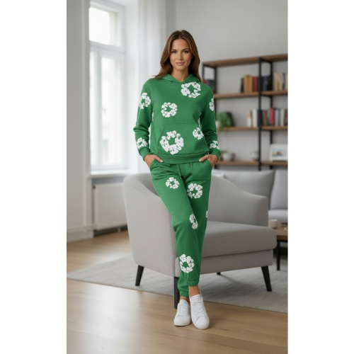 Women's Floral Print Hoodie Jogger | Set