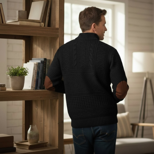 Men's Heritage Pattern Sweater l Quarter Zip