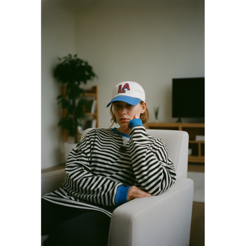 Women's Striped Crewneck Sweatshirt | Knitted