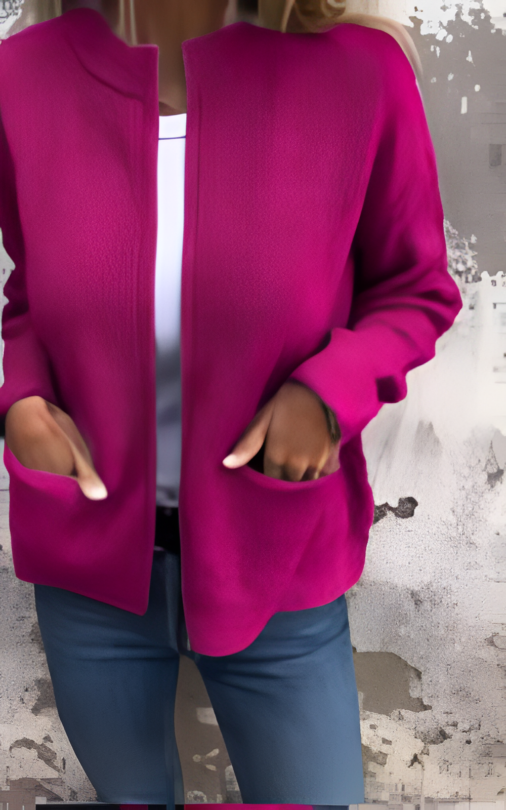 Ribbed Cardigan | Women's Winter Zip-Front Side Pockets